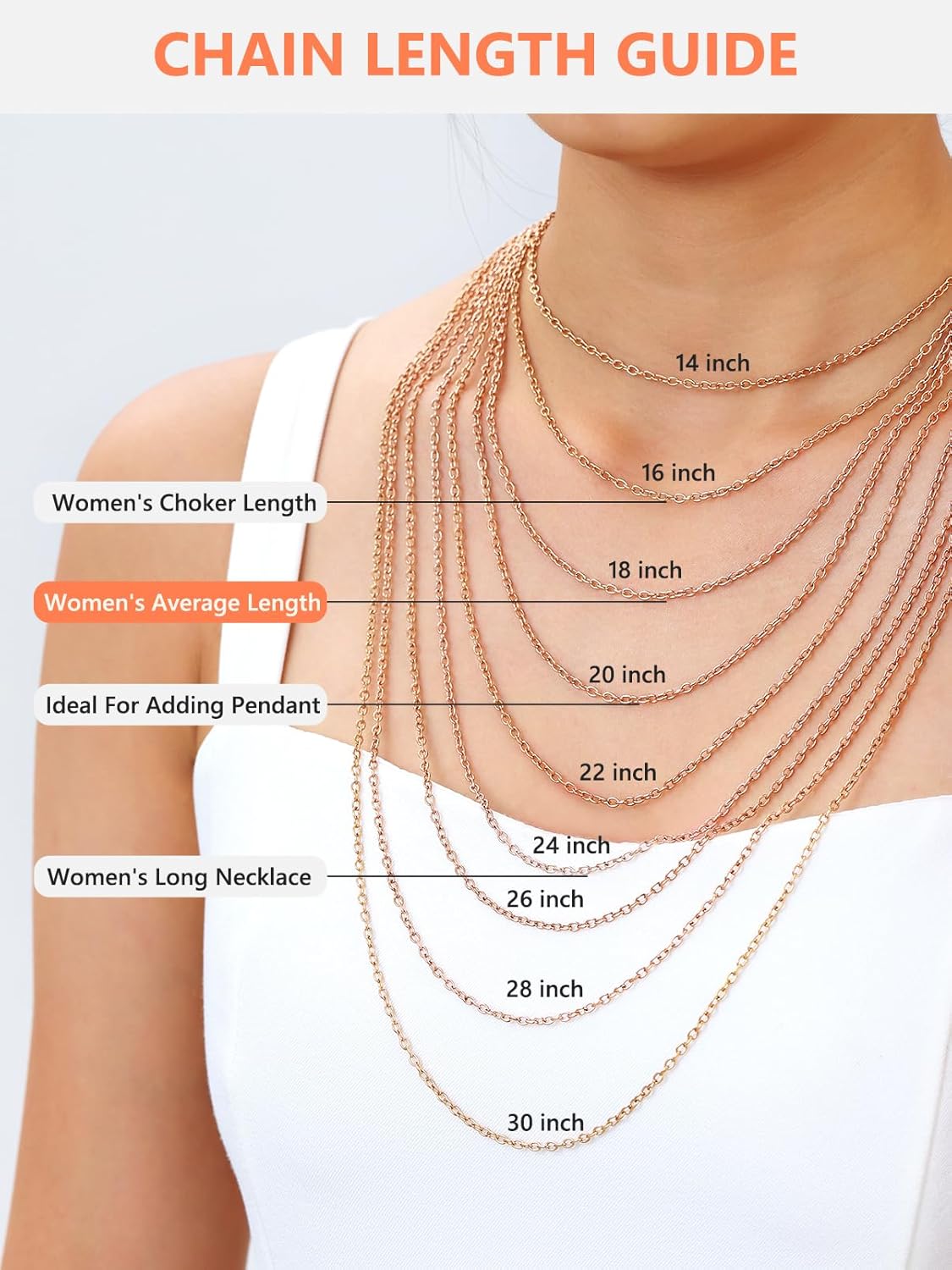 Thumbnail 4 de Silvora Chaîne gourmette en acier inoxydable pour femme – largeur 2 mm, longueurs de 36 à 76 cm, sans pendentif