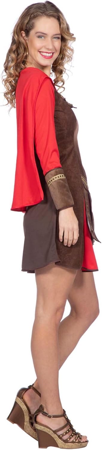 Thumbnail 2 de WILBERS & WILBERS 4460 Römerin-Kleid für Damen (braun/rot) mit Umhang – Karnevalskostüm
