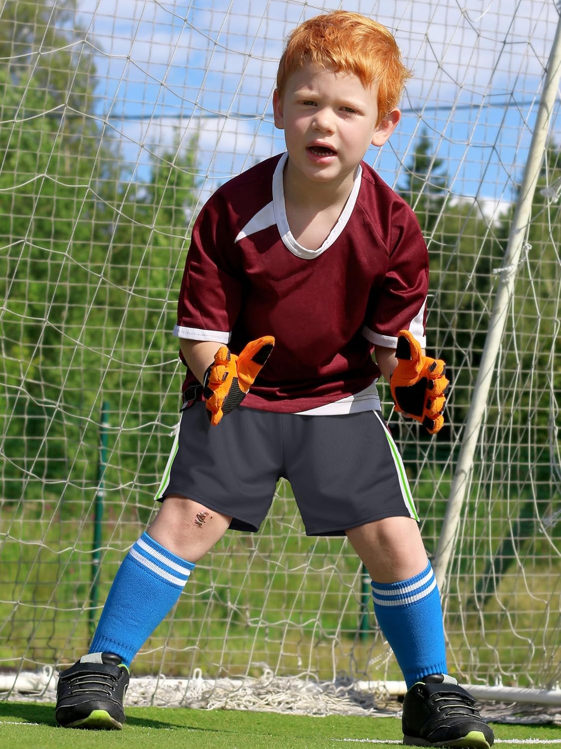 Thumbnail 5 de YERIOK 4 Pack Boys Mesh Athletic Shorts | Quick-Dry, Striped Side, 100% Polyester