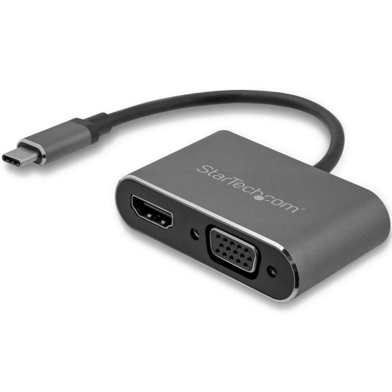 Detalle de Startech Adaptador Gráfico USB-C a VGA/HDMI Gris Espacial
