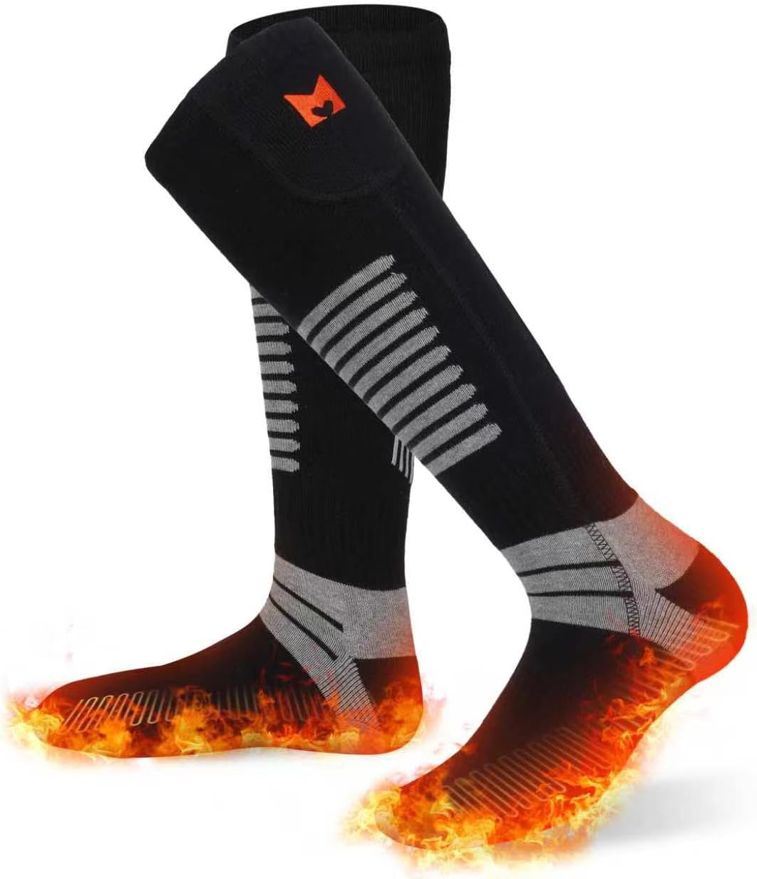 Detalle de PEKWZIZ 2025-lisocks-black Heated Socks, 4 Heat Settings, Whole-Sole Heating