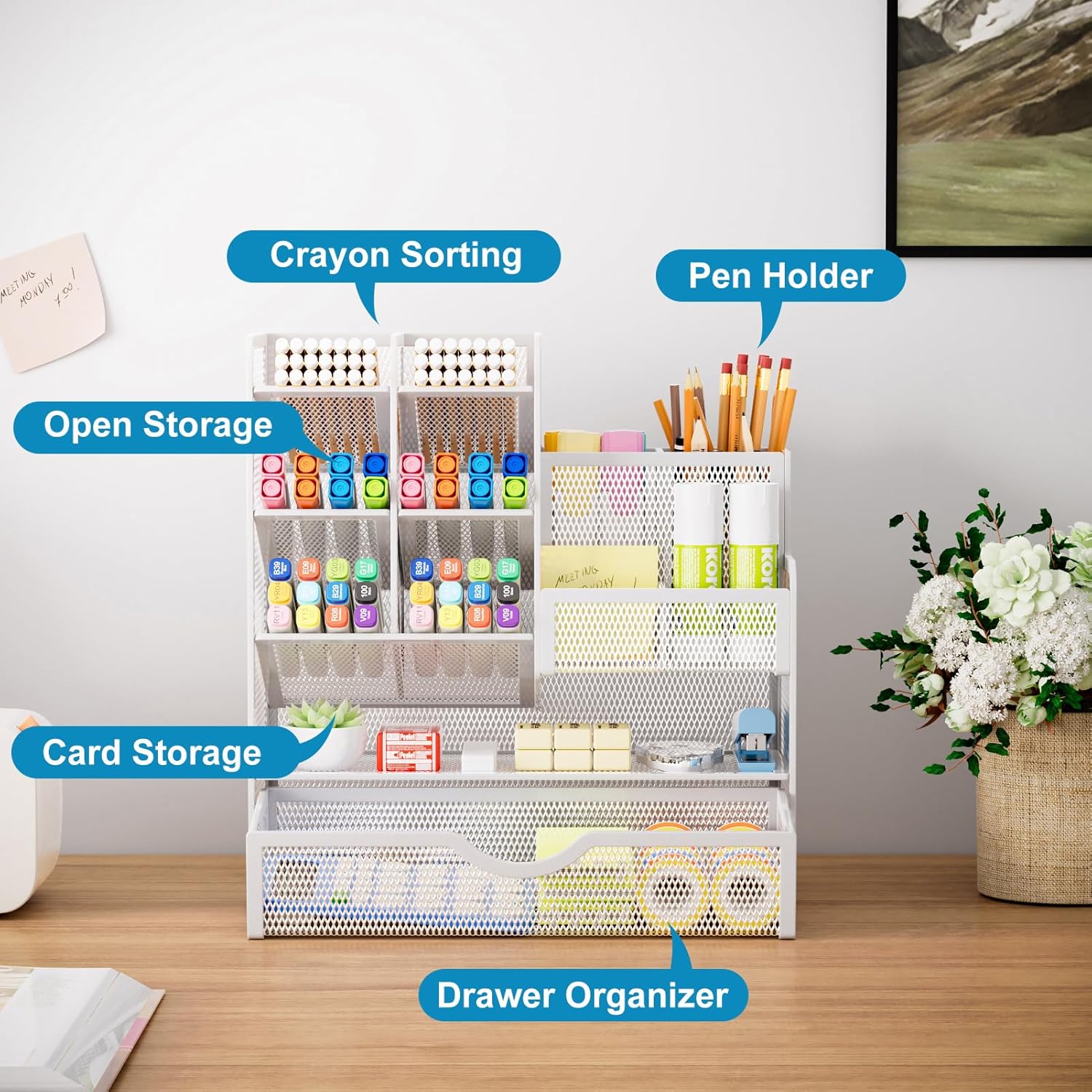 Thumbnail 1 de Marbrasse Netz Schreibtisch-Organizer 26×23×10 cm 🗂️