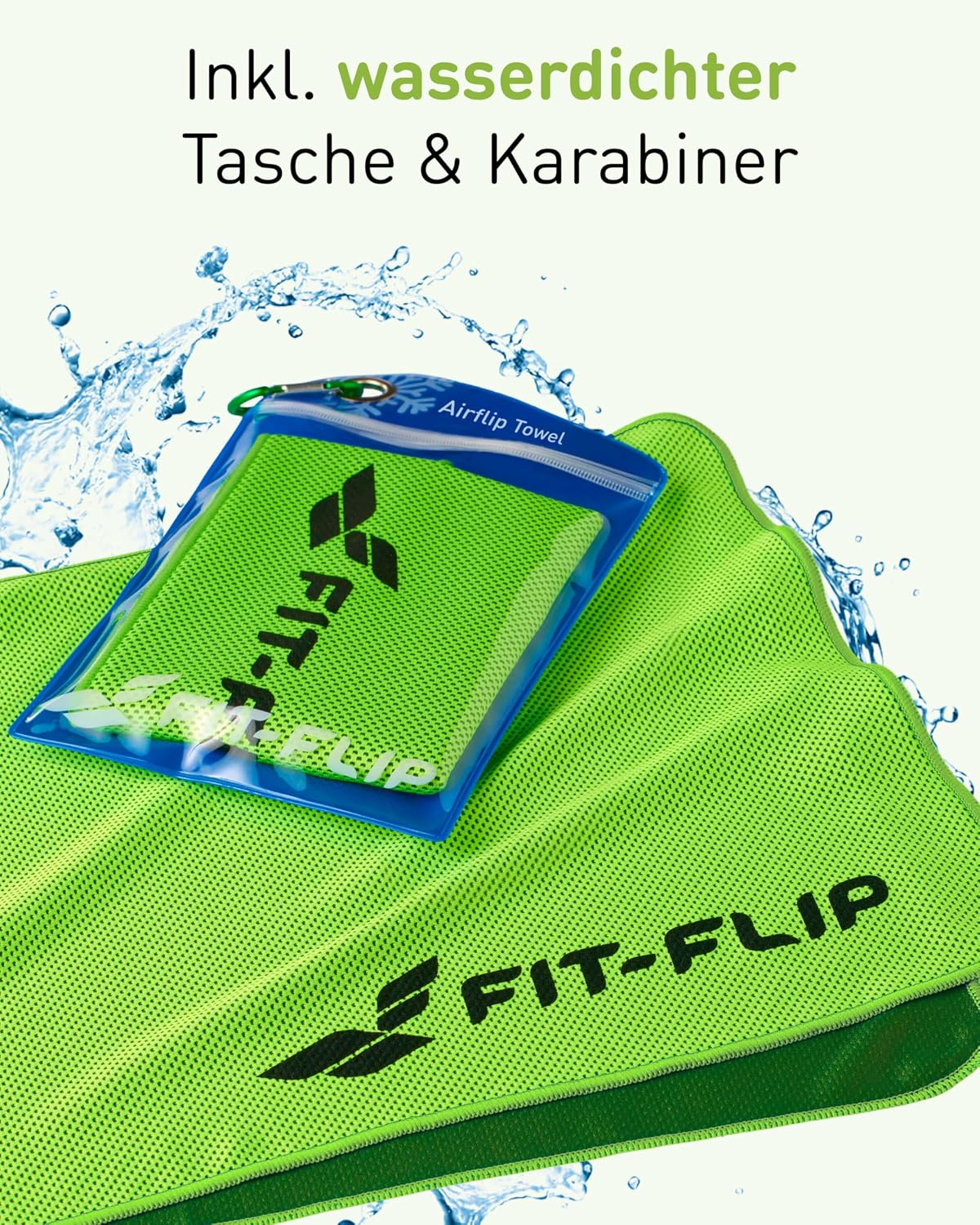 Detalle de Fit-Flip Kühltuch 3er Set – kühlendes Mikrofaser-Handtuch für Sport und Fitness