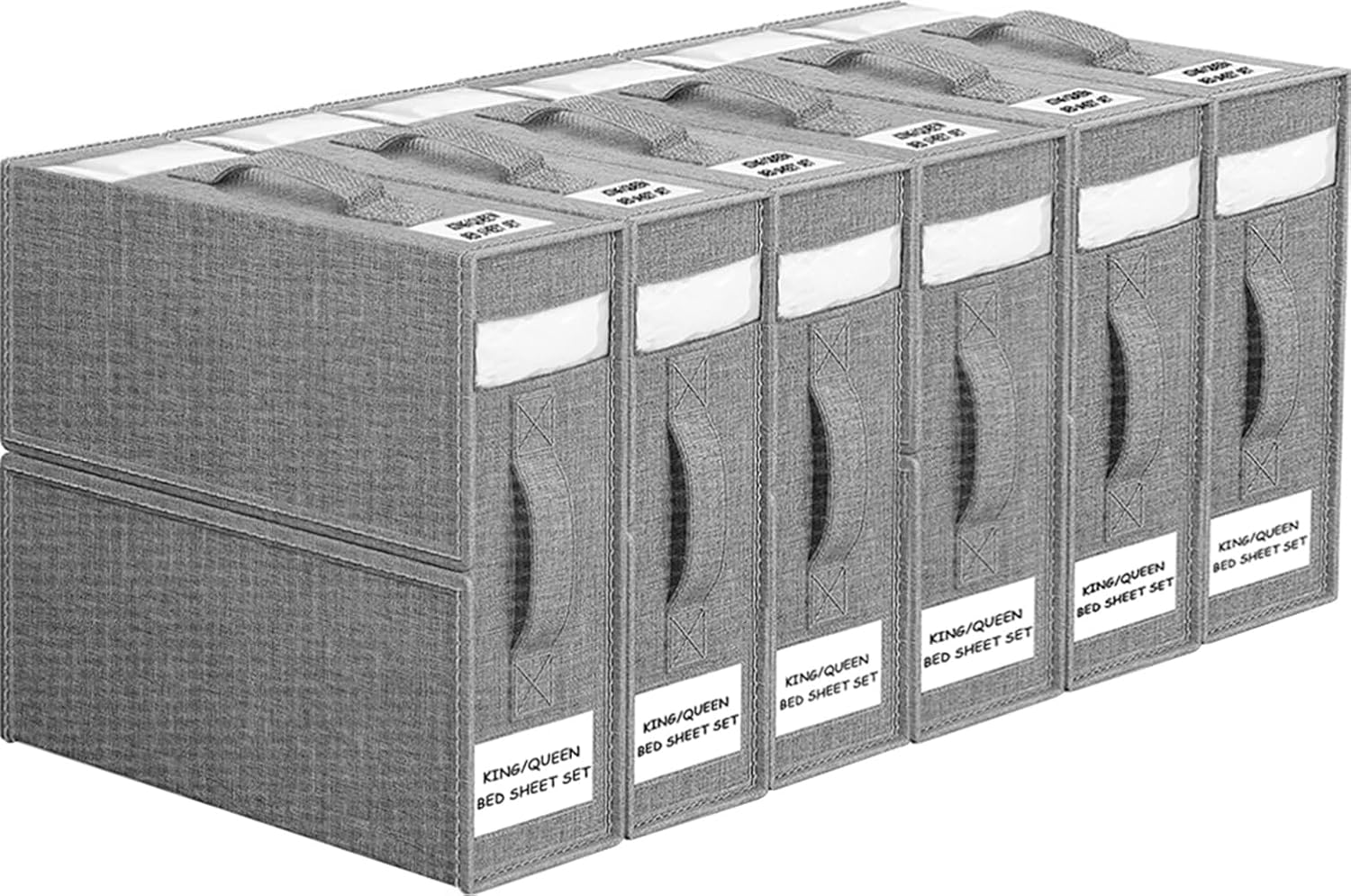 Detalle de WANGIRL 6 Pack Linen Storage Boxes for Bedding