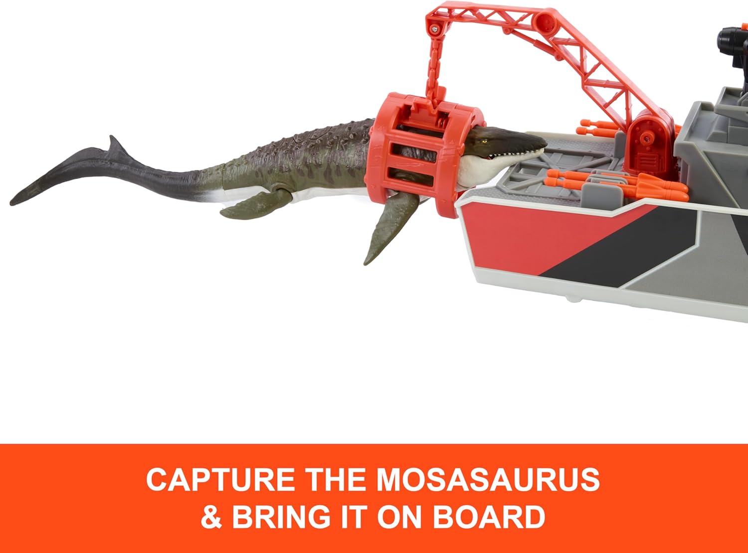 Thumbnail 3 de Matchbox Mosasaurus Rescue Boat 12.5" Playset