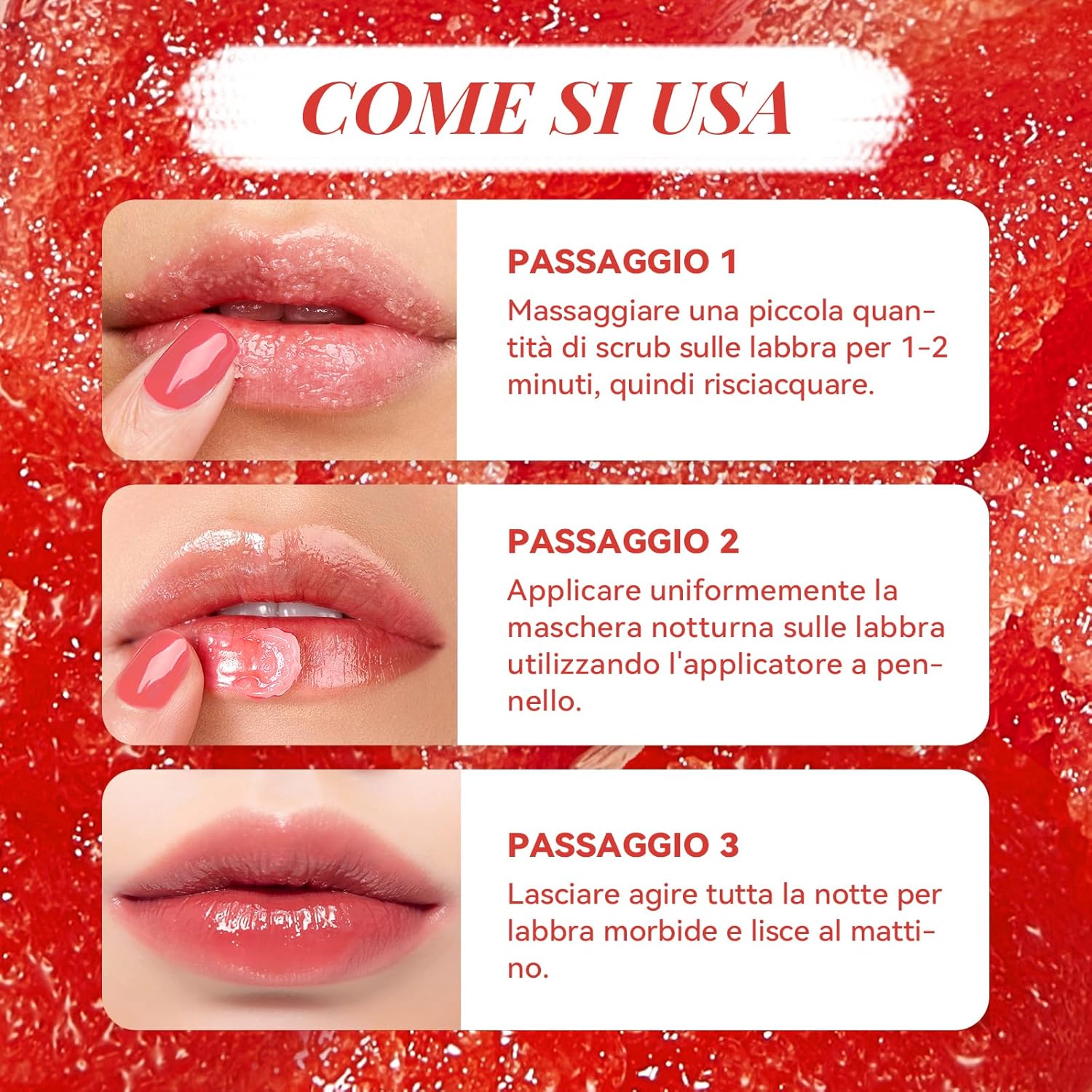 Detalle de ANAiRUi Set Glow Ciliegia: maschera labbra e peeling Cherry con Vitamina E