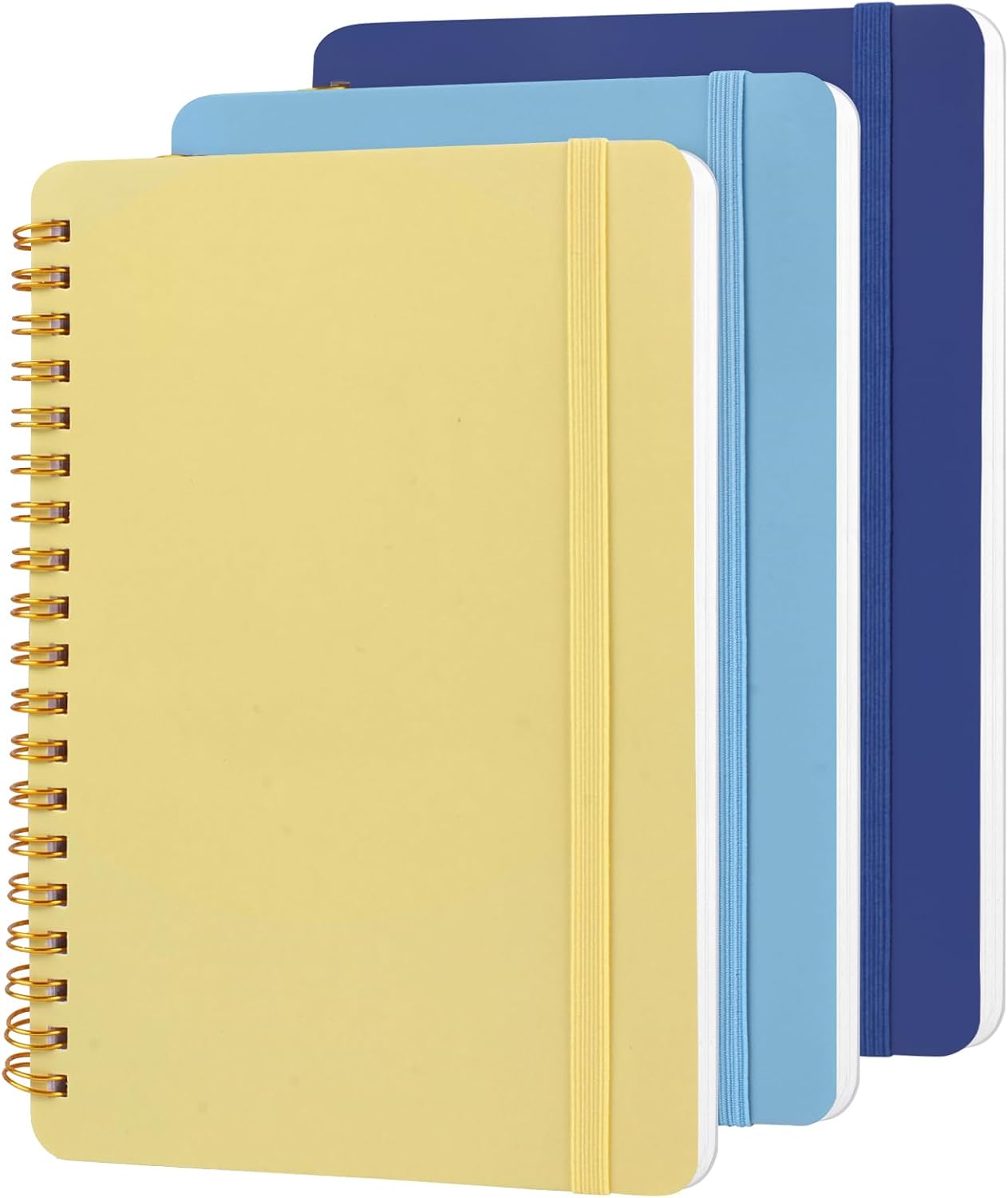 Detalle de Utron 5x7 Spiral Notebooks, 3-Pack with College-Ruled Pages and Elastic Straps