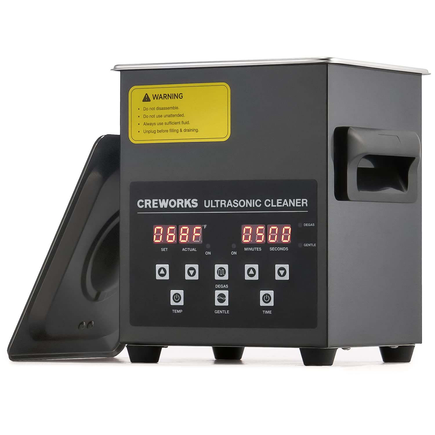 Detalle de CREWORKS SX-DUCBK02US 2L Digital Ultrasonic Cleaner, 60W, Degas & Gentle Mode