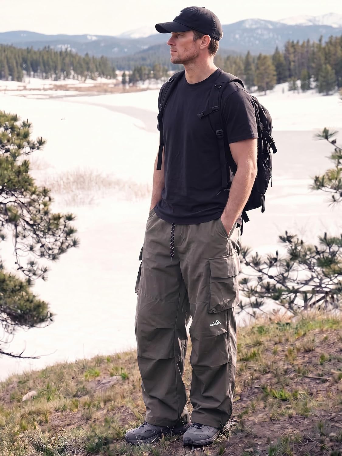 Detalle 2 de Icymay Mens Hiking Pants, Water-Resistant Lightweight Cargo Trousers
