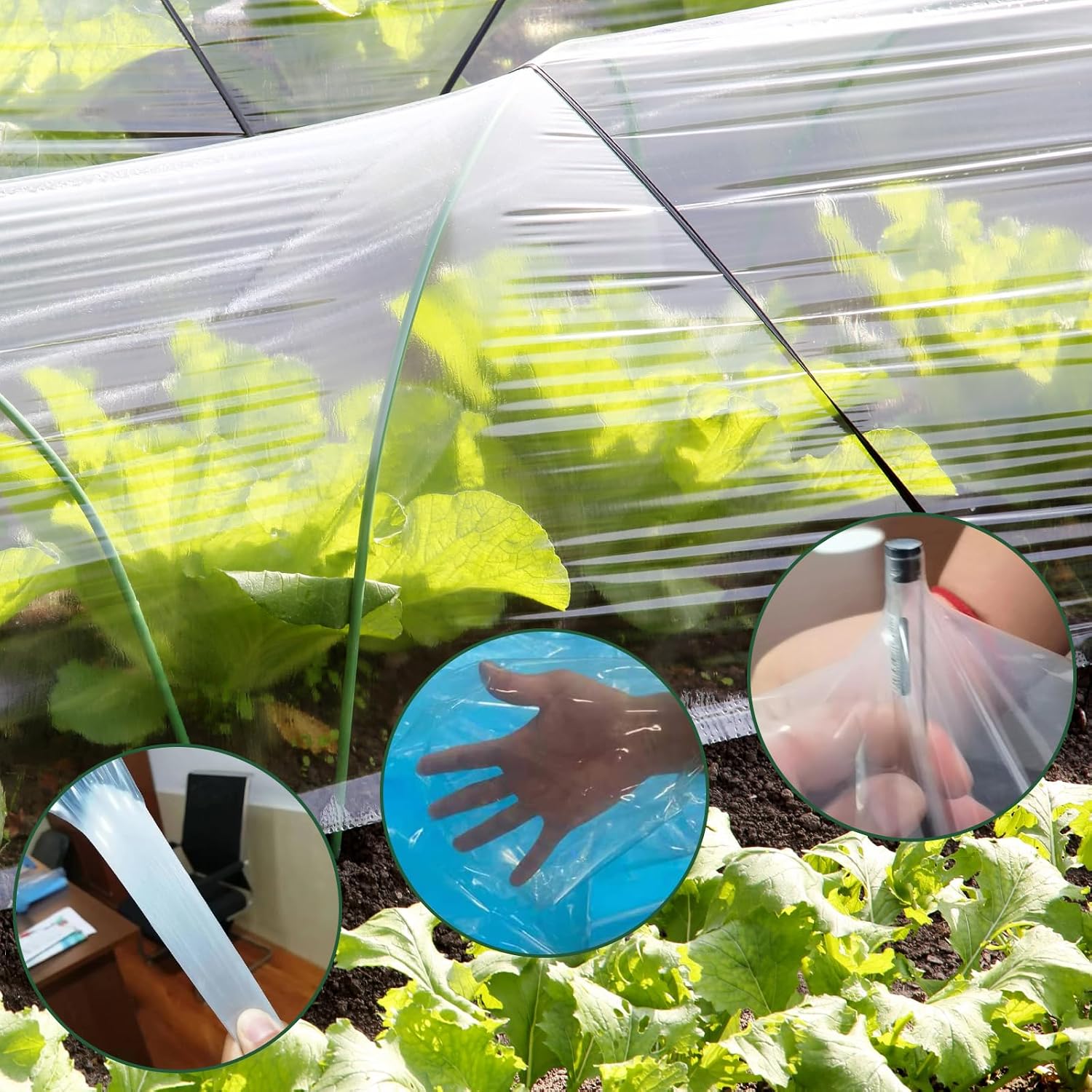 Detalle de SWTYExt Folie Gewächshaus Transparent 2 x 10 m – stabile PE-Abdeckfolie für Gewächshaus und Treibhaus
