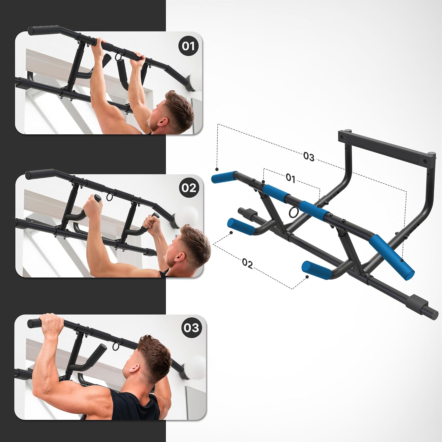 Thumbnail 6 de NEOLYMP Premium Klimmzugstange Türrahmen 150 kg 💪