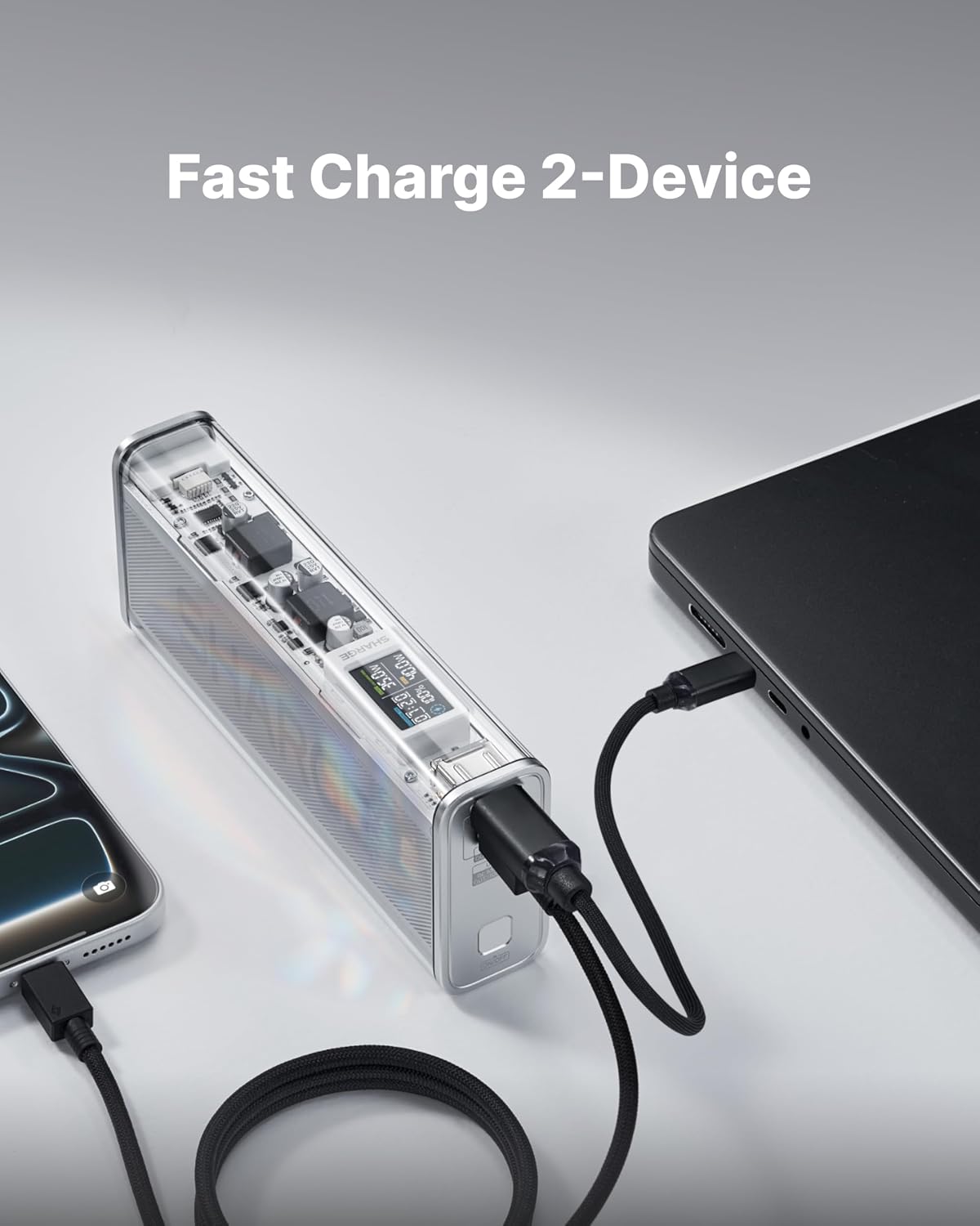 Thumbnail 3 de sharge X1i 140W Power Bank, 20,000mAh with Transparent Design and Display