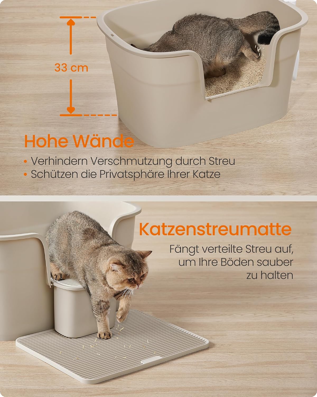 Thumbnail 6 de Feandrea extragroße Katzenklo mit 4-in-1-Set – perfekt für Mehrkatzenhaushalte