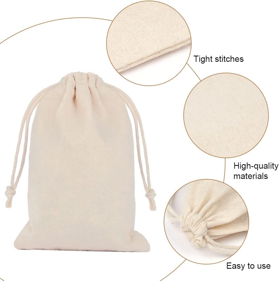 Thumbnail 2 de Aucuu 25pcs Sac en coton réutilisable 10x15cm