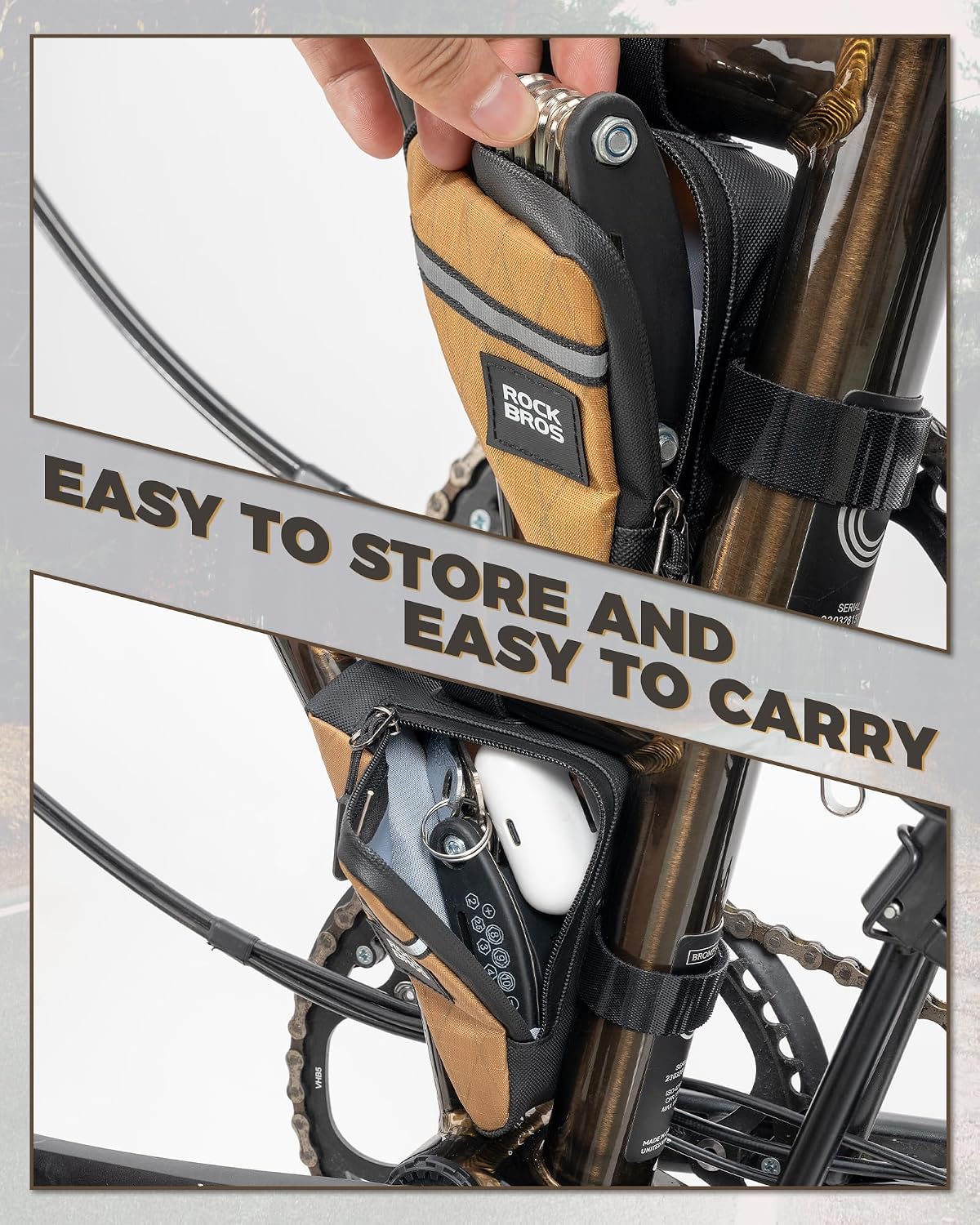 Detalle 2 de ROCKBROS Borsa telaio Brompton 3L
