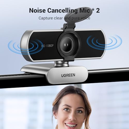 Thumbnail 3 de UGREEN Webcam Full HD 1080P 30FPS con 2 micrófonos incorporados – USB A, 85° de visión (Gris Plata)