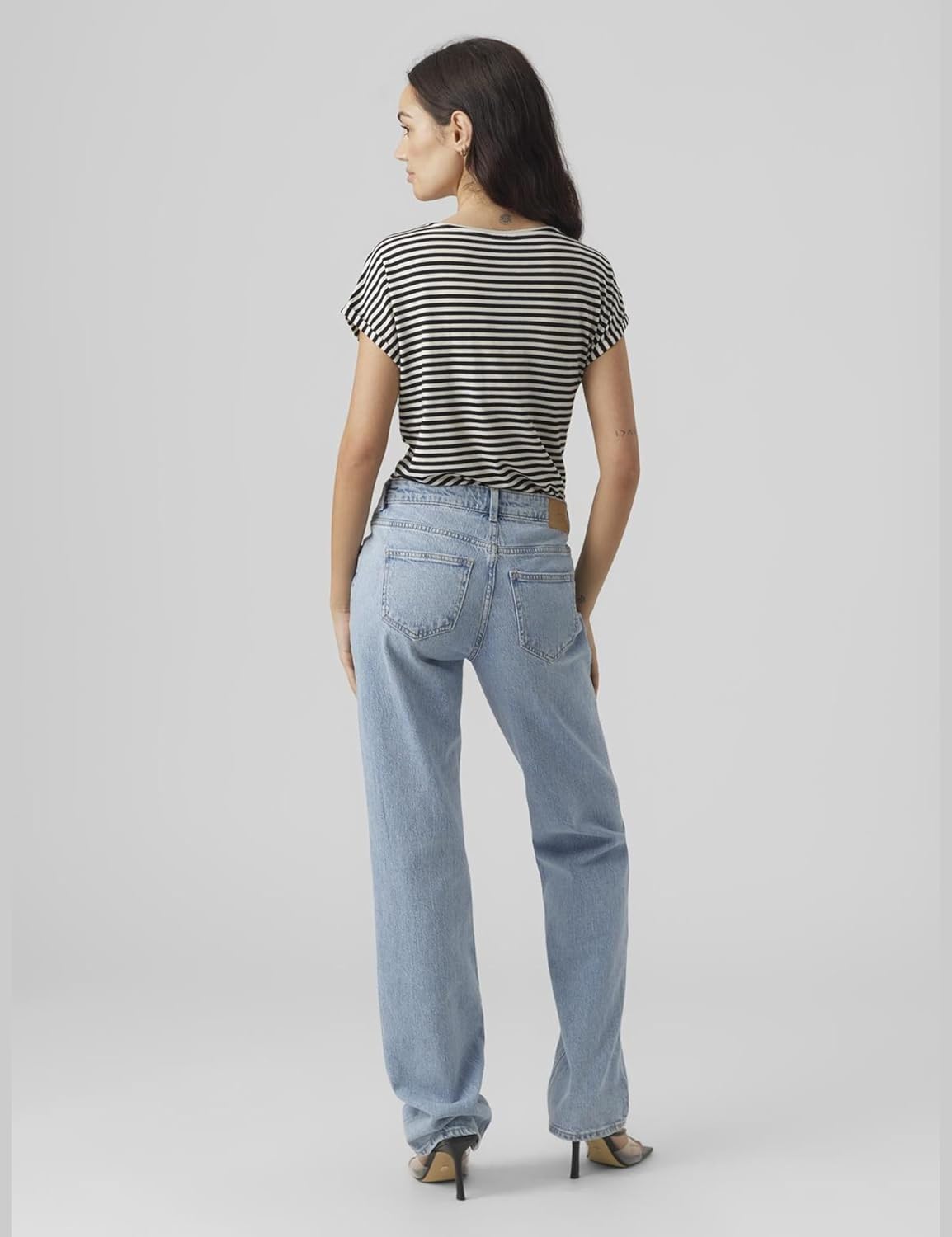 Thumbnail 2 de VERO MODA Damen Vmava Plain Ss Top Stripe T-Shirt