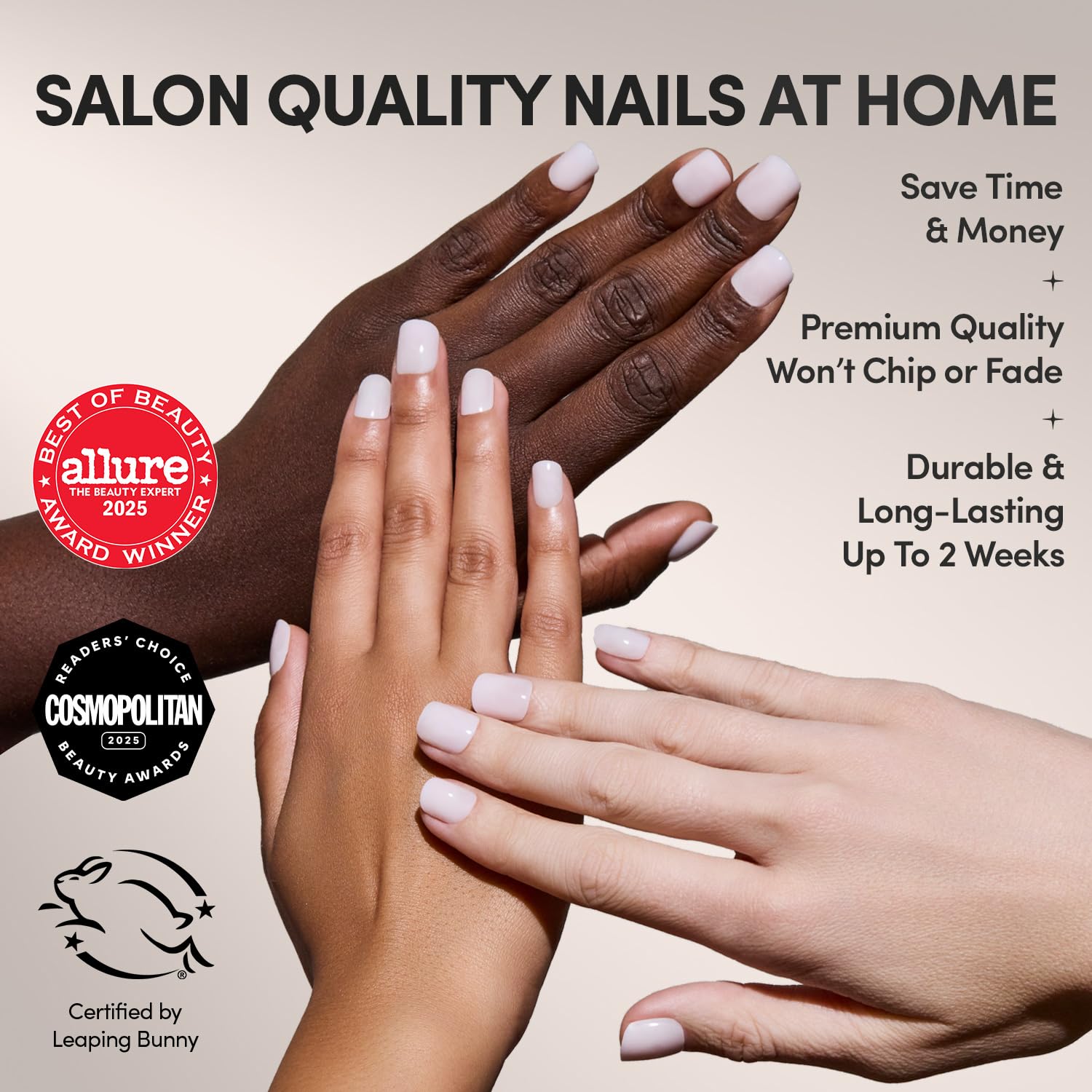 Thumbnail 1 de Glamnetic Press On Nails Sweetie Set (Super Short Pink) — 30 Press-On Nails Kit with Glue