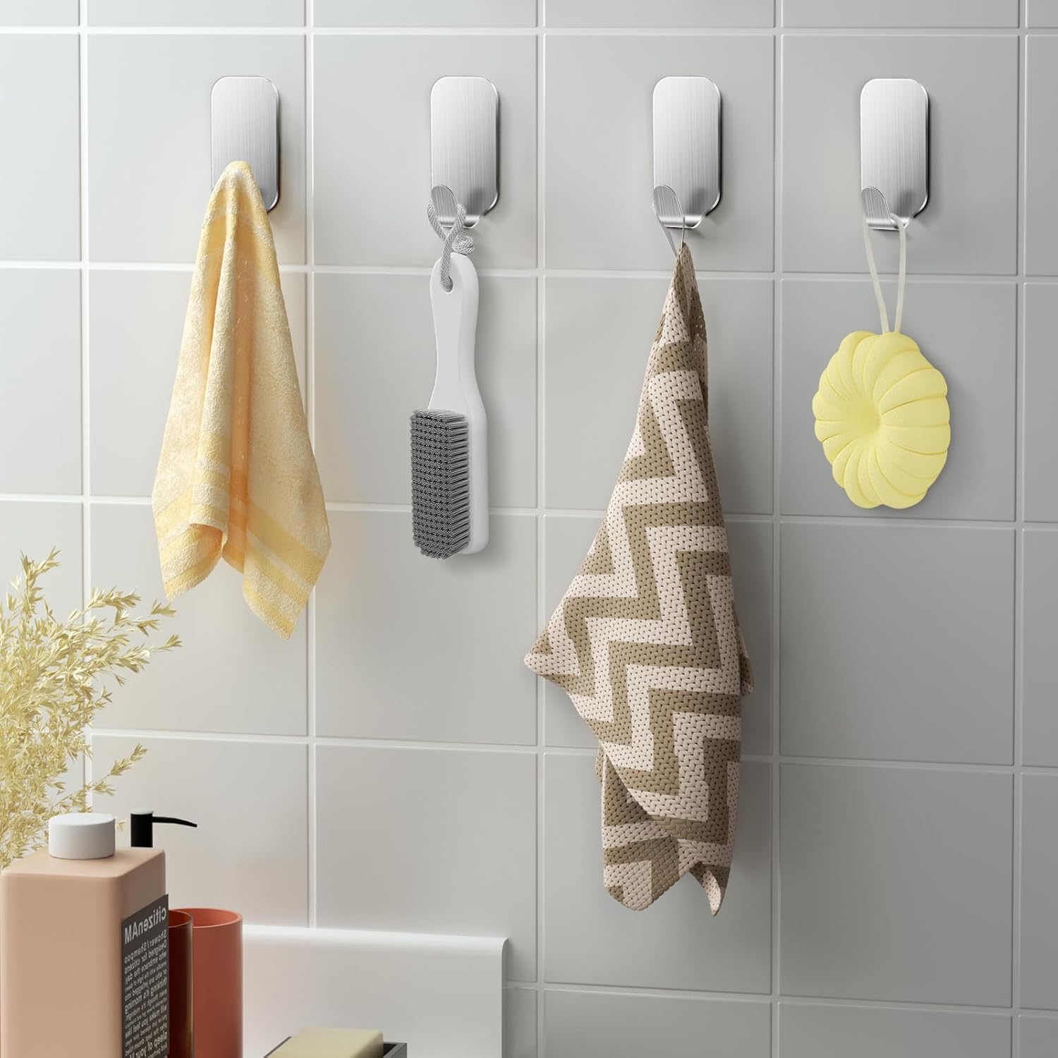 Thumbnail 3 de MACOLE Small Self Adhesive Hooks — 8 pack, 304 stainless steel, no-drill 3kg load