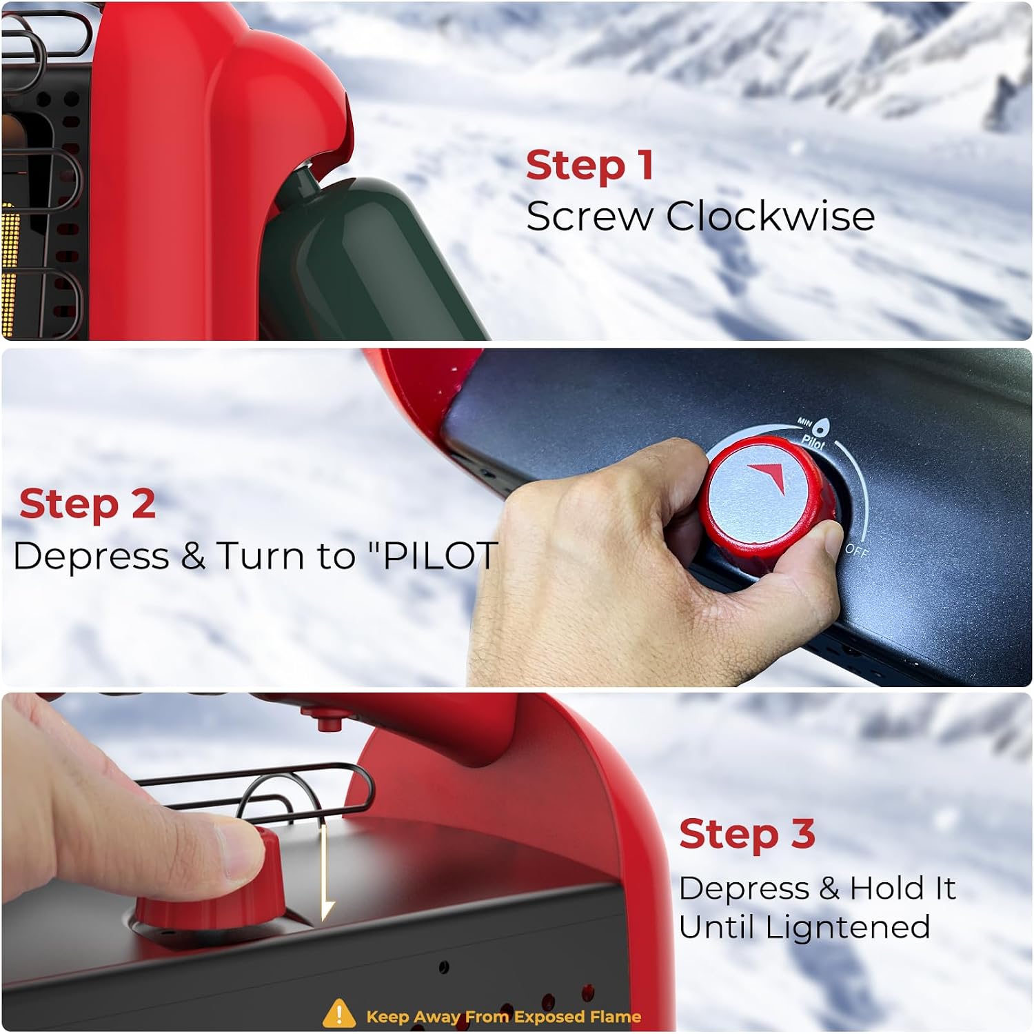 Detalle 2 de CAMPLUX BH1501RCA Portable Propane Heater, 12,000 BTU with LED Light