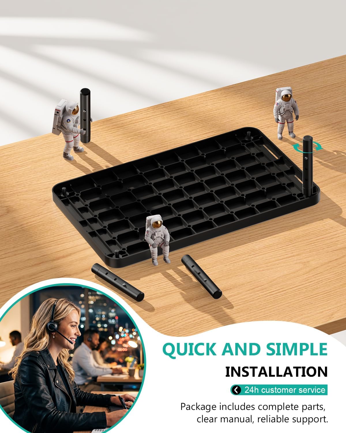 Thumbnail 6 de WALI STT003 Monitor Stand, 3 Height Settings and Under-Stand Storage