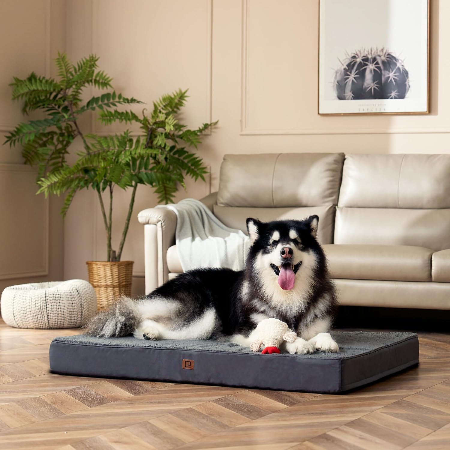 Thumbnail 6 de EHEYCIGA Orthopedic Extra Large Dog Bed Mattress XXL (grey) with removable washable cover, 127x91x10cm