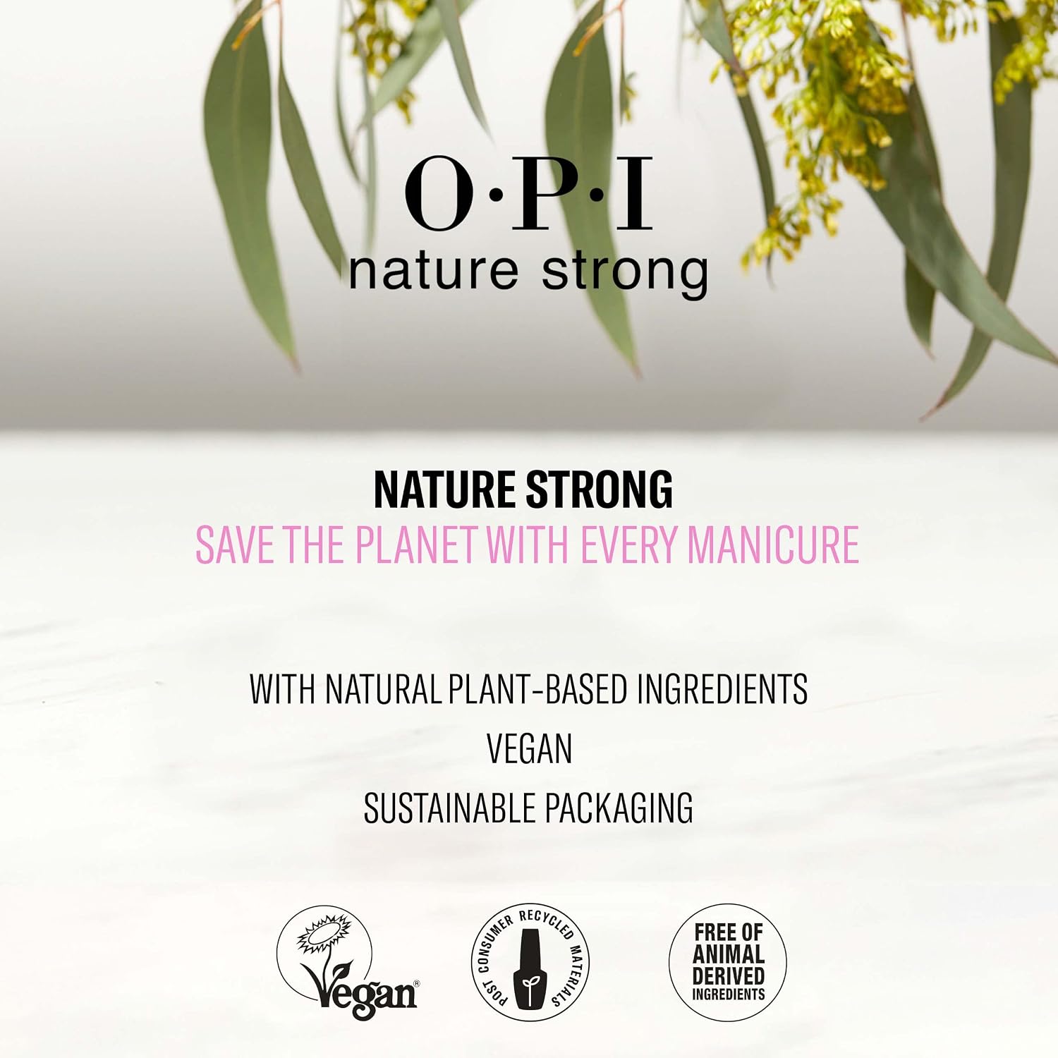 Detalle de OPI Nature Strong Nail Polish (Vegan) – quick-dry, chip-resistant colour for manicures and pedicures, 15ml