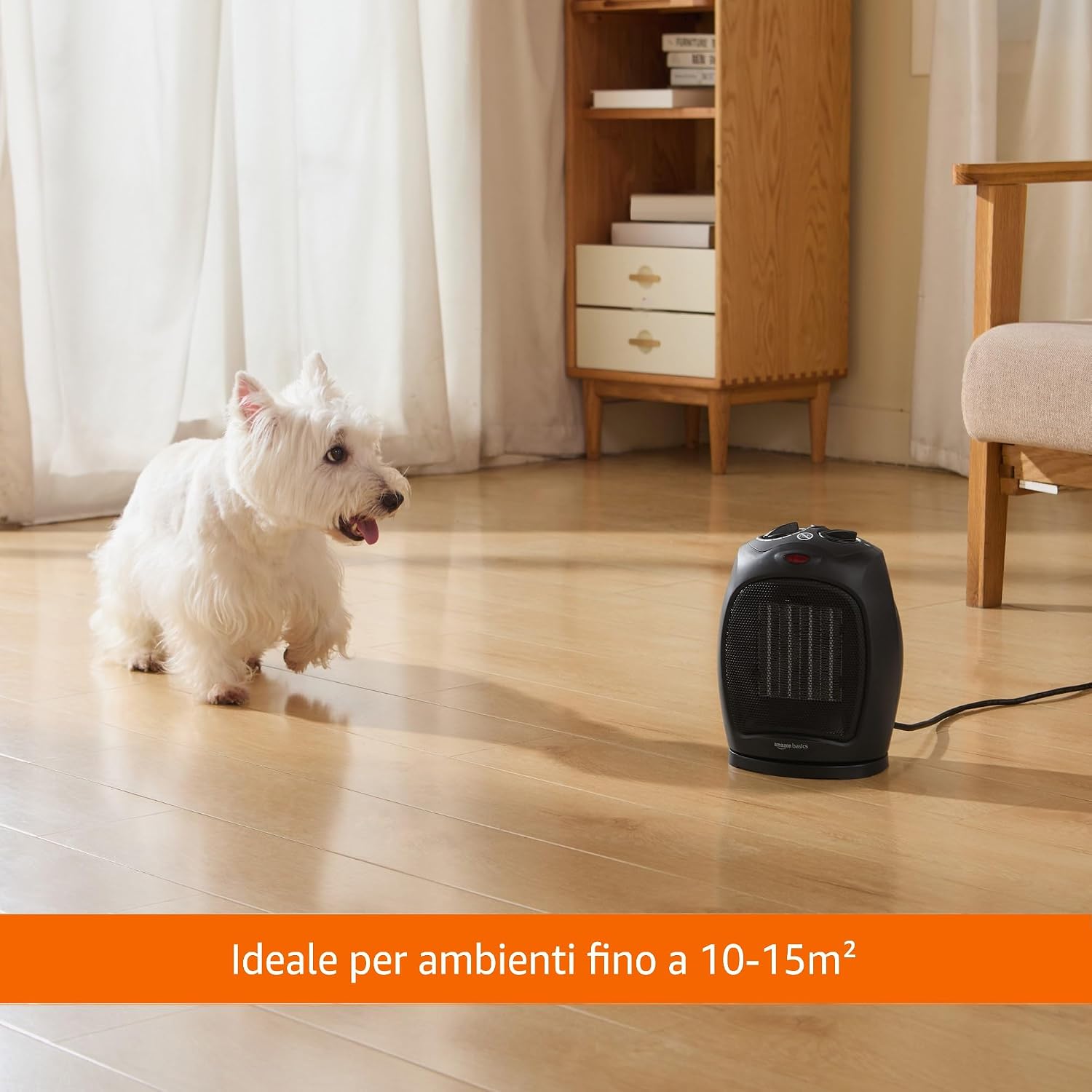 Thumbnail 5 de Amazon Basics Termoventilatore oscillante in ceramica 1800 W con termostato regolabile – Nero