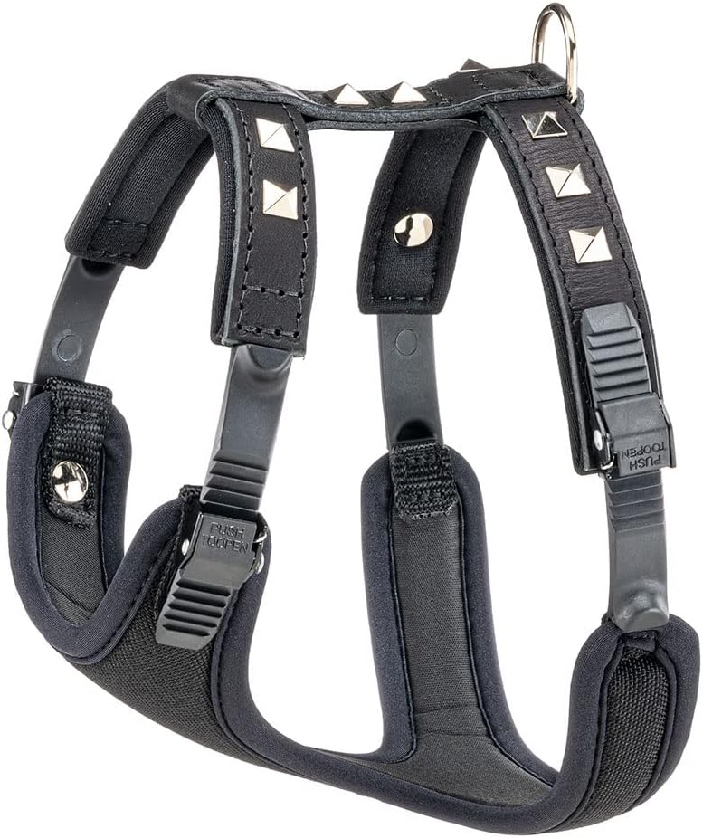 Thumbnail 3 de Ferplast Giotto Luxor MEDIUM Hundegeschirr aus echtem Leder (beige) mit silbernen Nieten