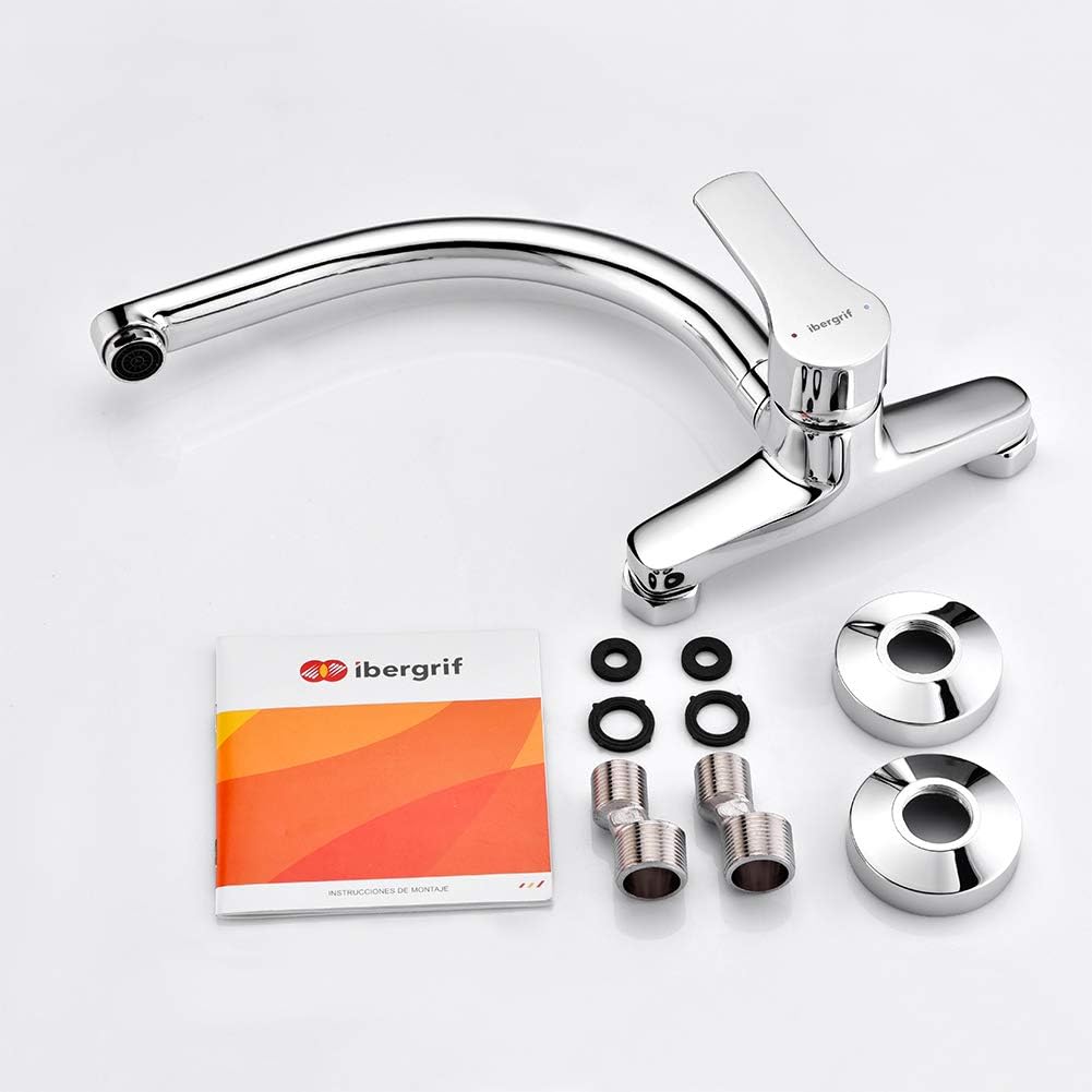 Thumbnail 6 de Ibergrif M16357 Grifería de Cocina de Pared 🚰 Cromo