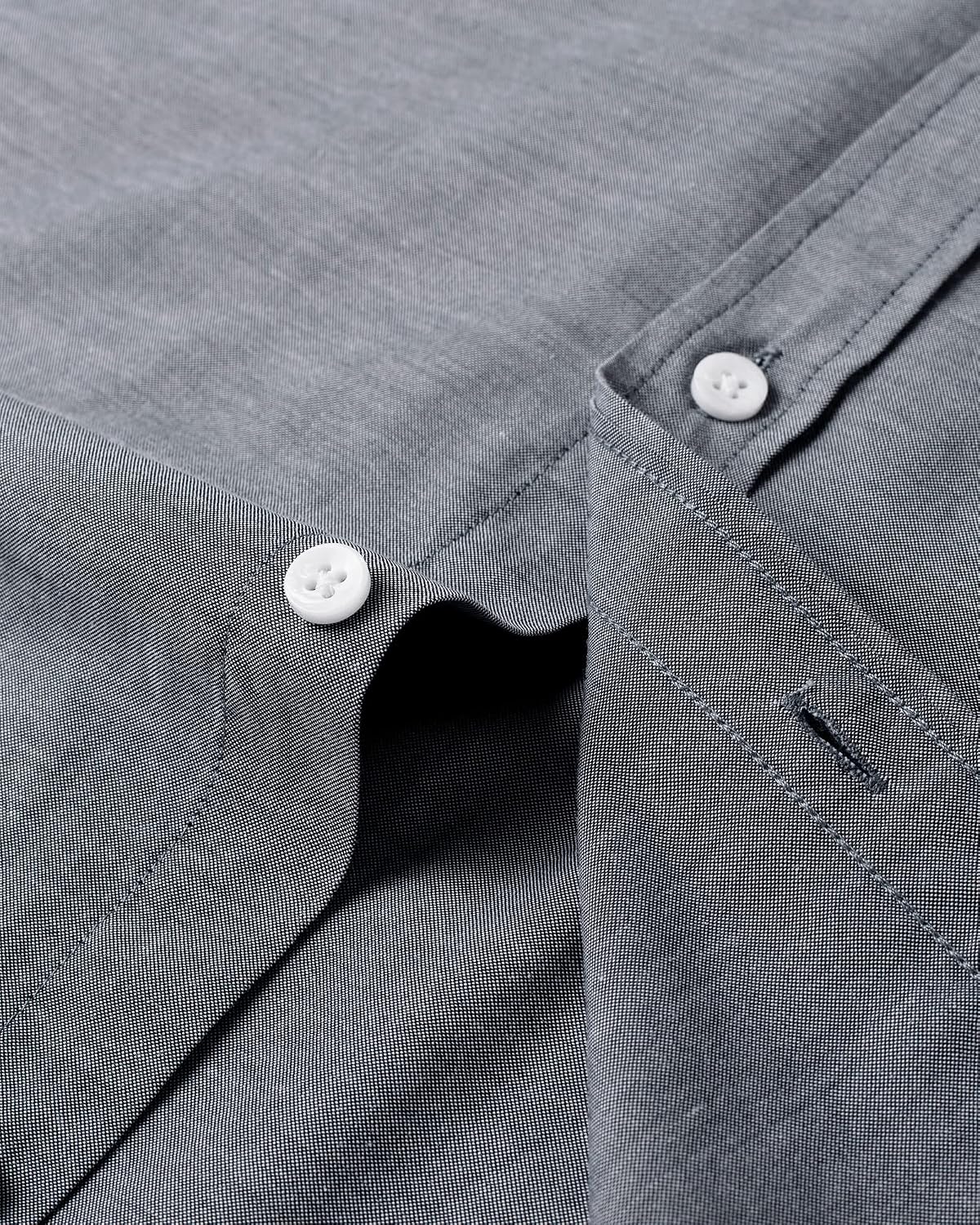 Detalle 2 de Alimens & Gentle Men's Solid Oxford Shirt | Long Sleeve Dress Shirt with Pocket