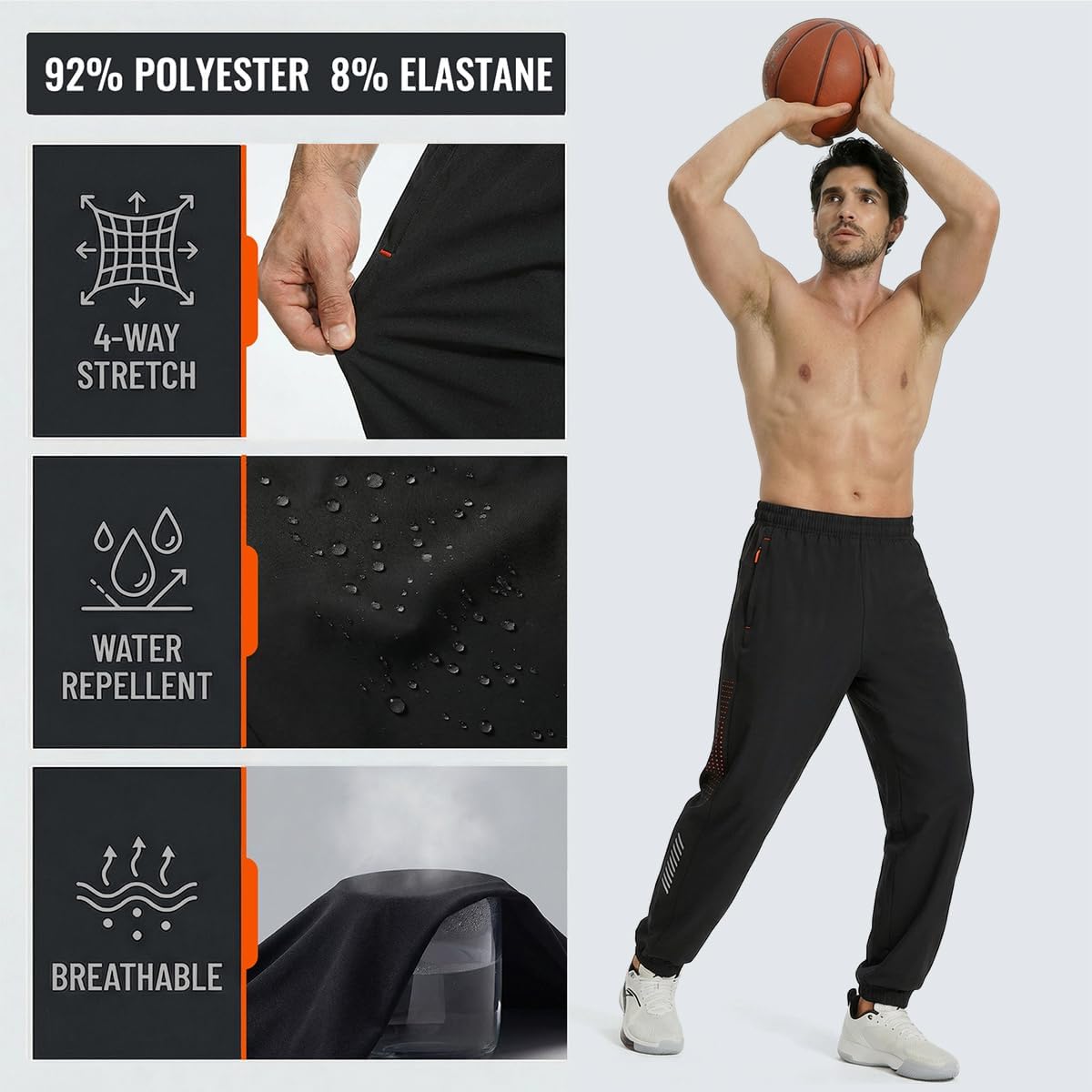 Thumbnail 4 de LUWELL PRO Mens track pants with reflective strips