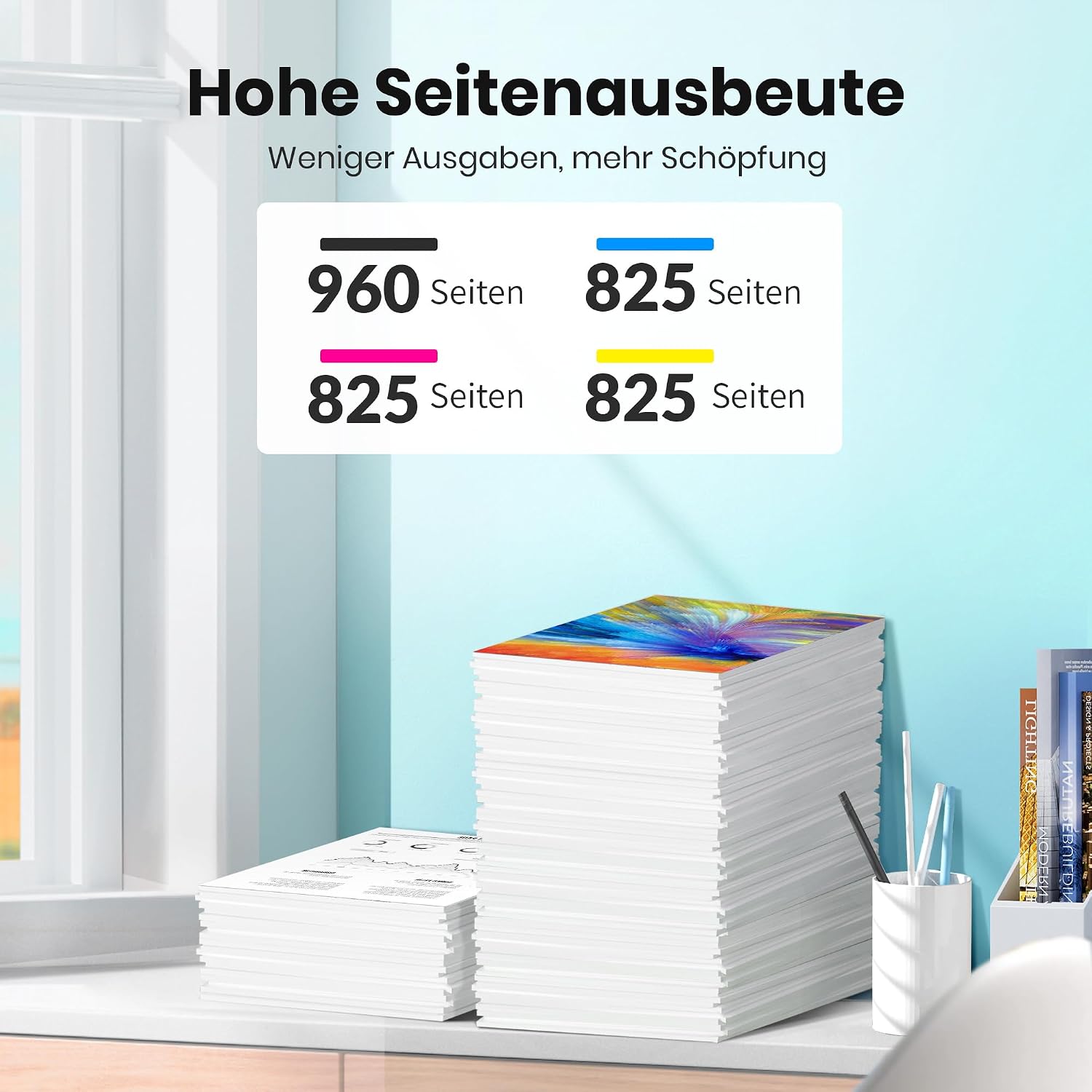 Detalle de Glliter 903XL Multipack kompatibel mit HP 903 XL (4er-Set: Schwarz, Cyan, Magenta, Gelb)