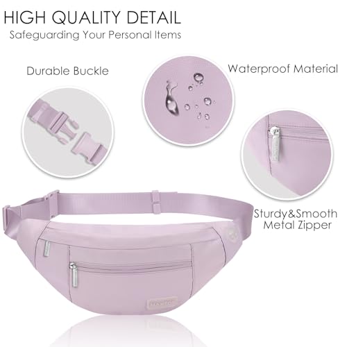 Detalle de MAXTOP riñonera unisex con 4 bolsillos, conector para auriculares y cinturón ajustable
