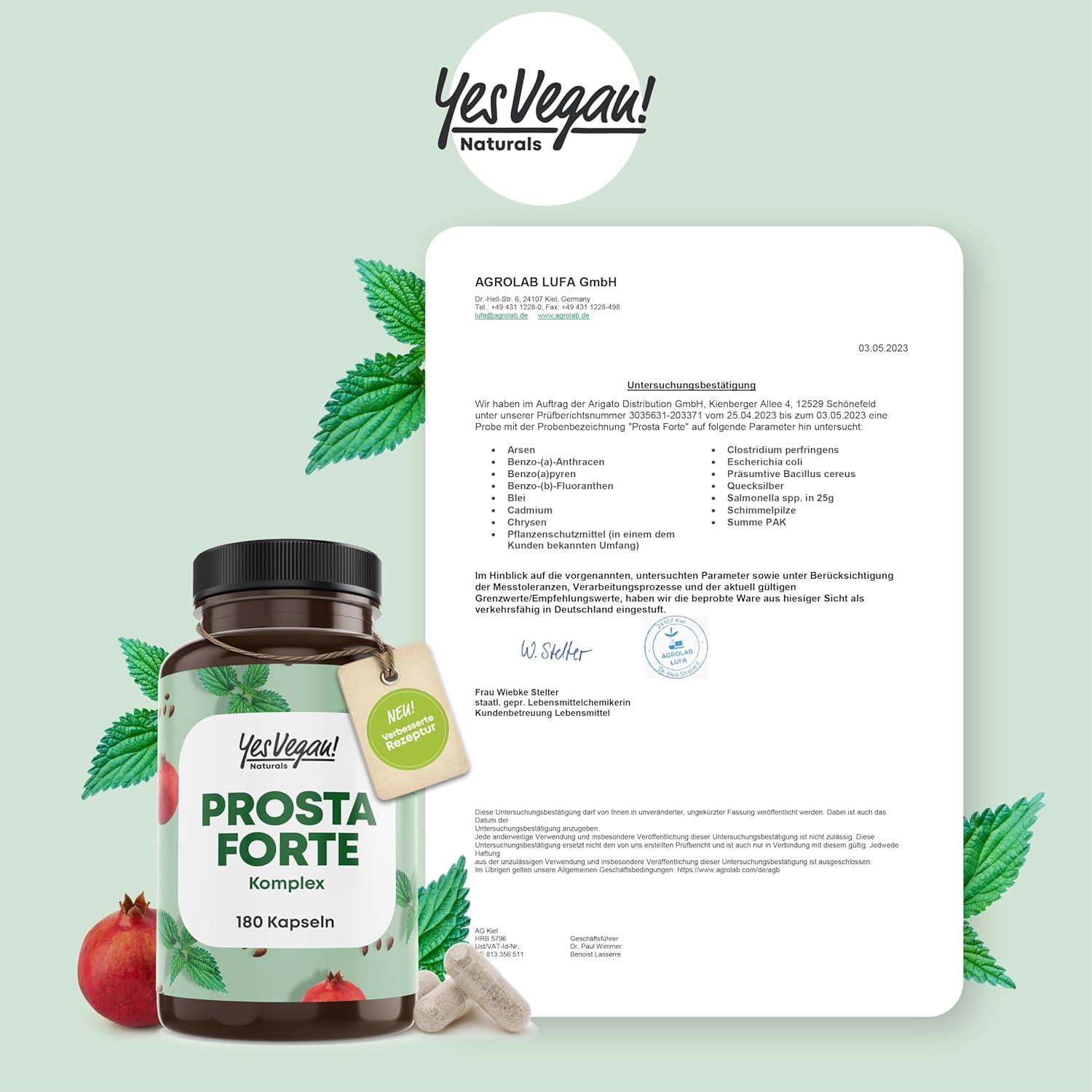 Thumbnail 4 de Prosta Forte Kapseln hochdosiert (180 Kapseln) von Prosta – vegan, mit Kürbiskern-, Brennnessel- und Granatapfel-Extrakt