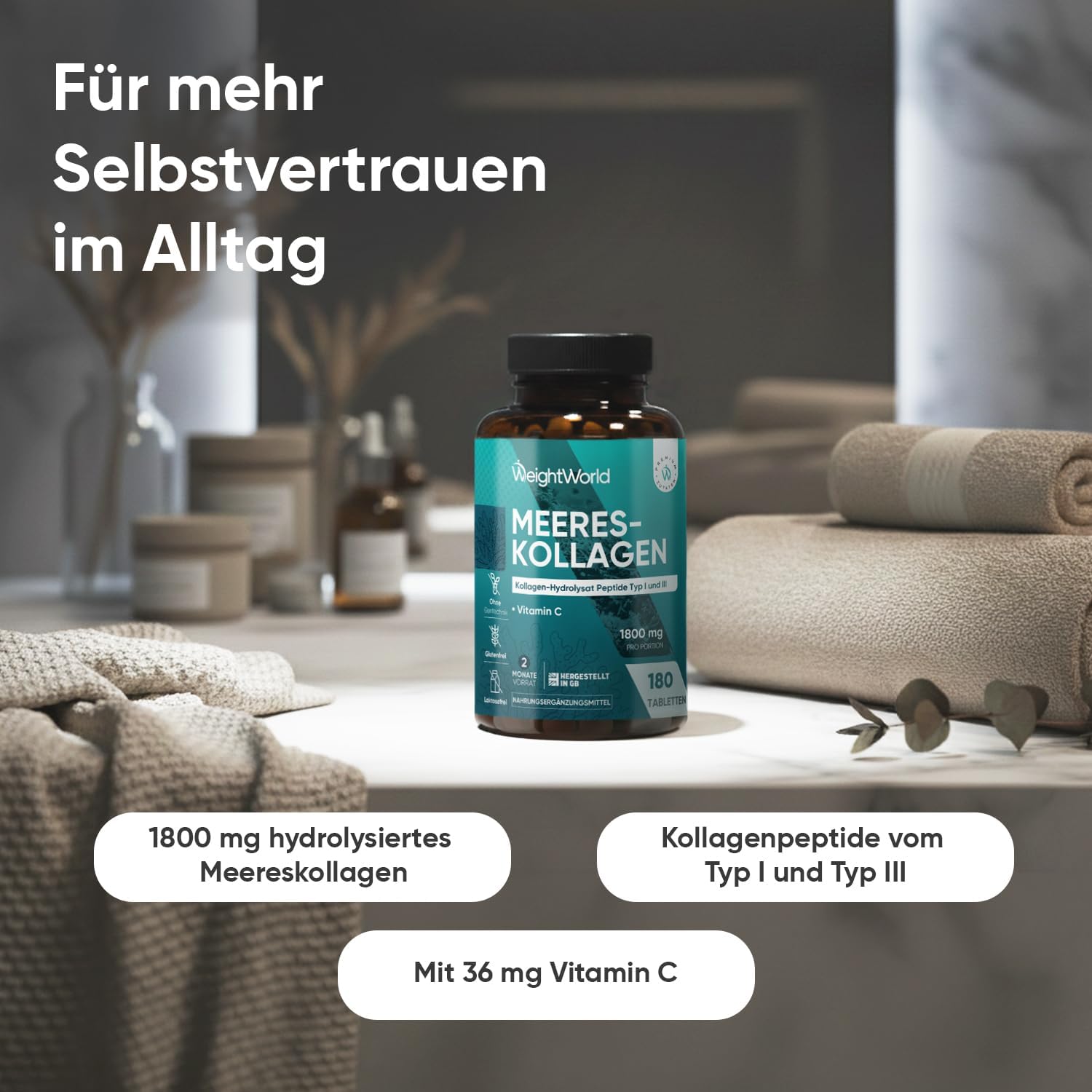 Detalle 2 de Marine Kollagen Tabletten 1 & 3, 180