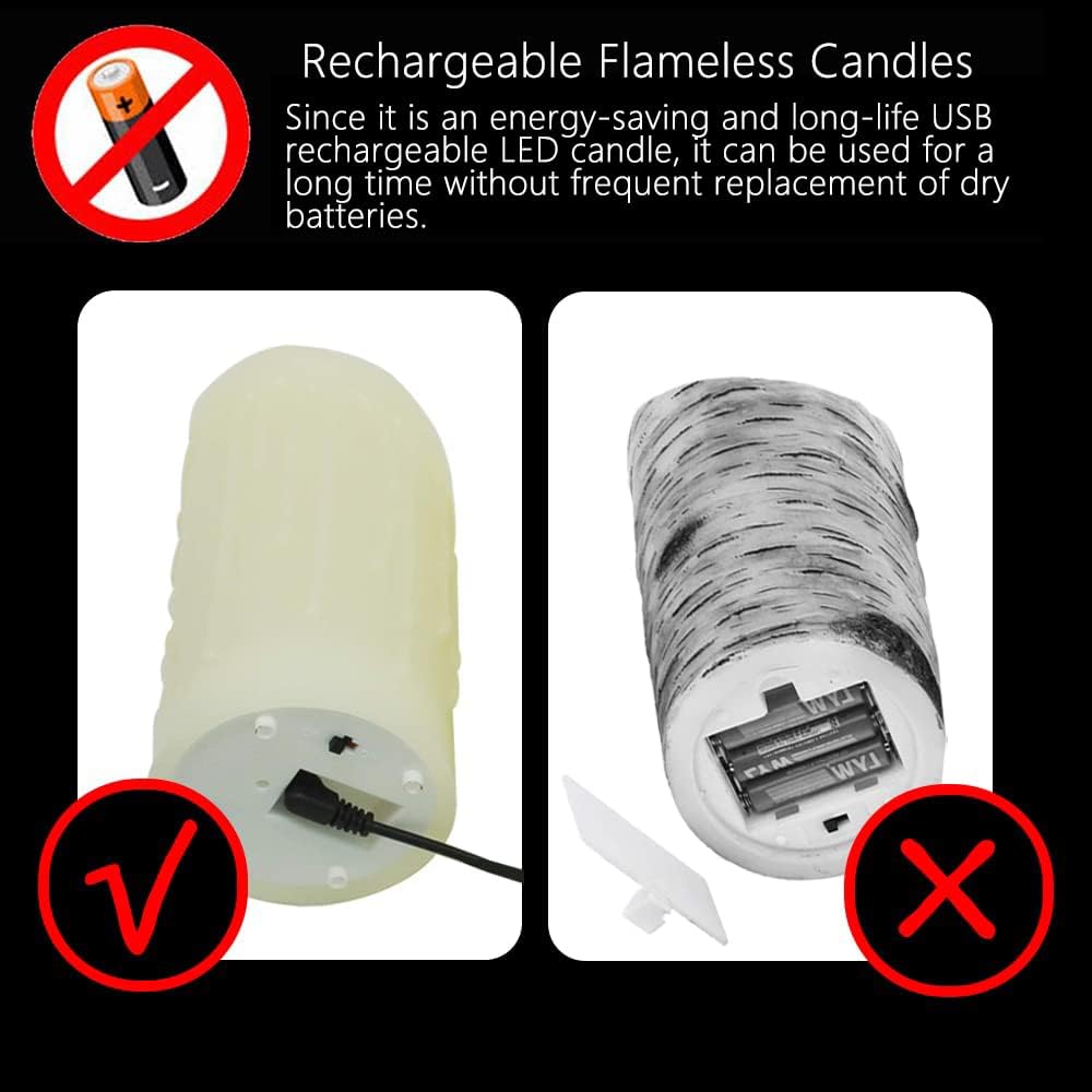 Thumbnail 3 de Candele LED ricaricabili con telecomando e fiamma danzante (24 ore/12,5 cm) effetto cera—avorio