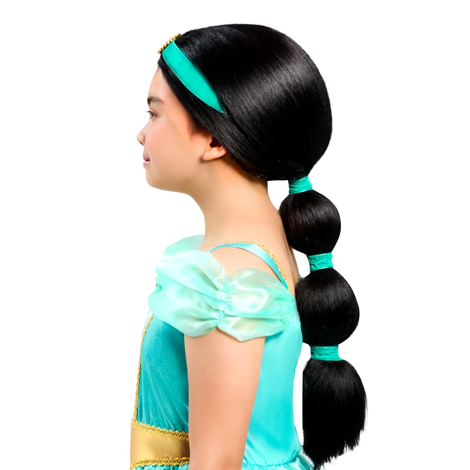 Detalle de Party City AM8411559 Jasmine Wig for Kids, Disney Princess Aladdin, One Size