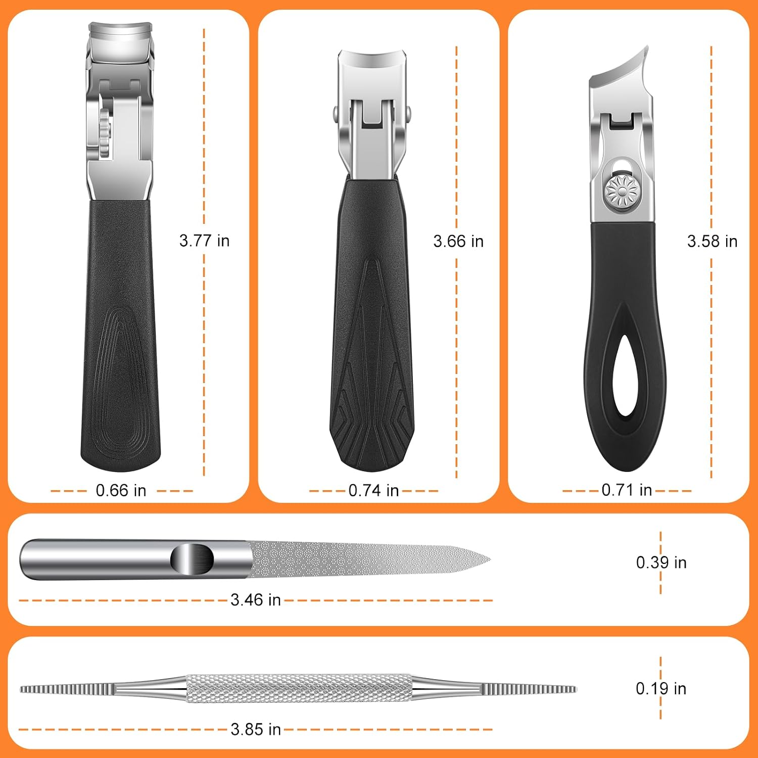 Detalle de 5-teiliges Nagelknipser-Set für dicke Zehennägel – Ultra Wide Jaw & lange Grifföffnung