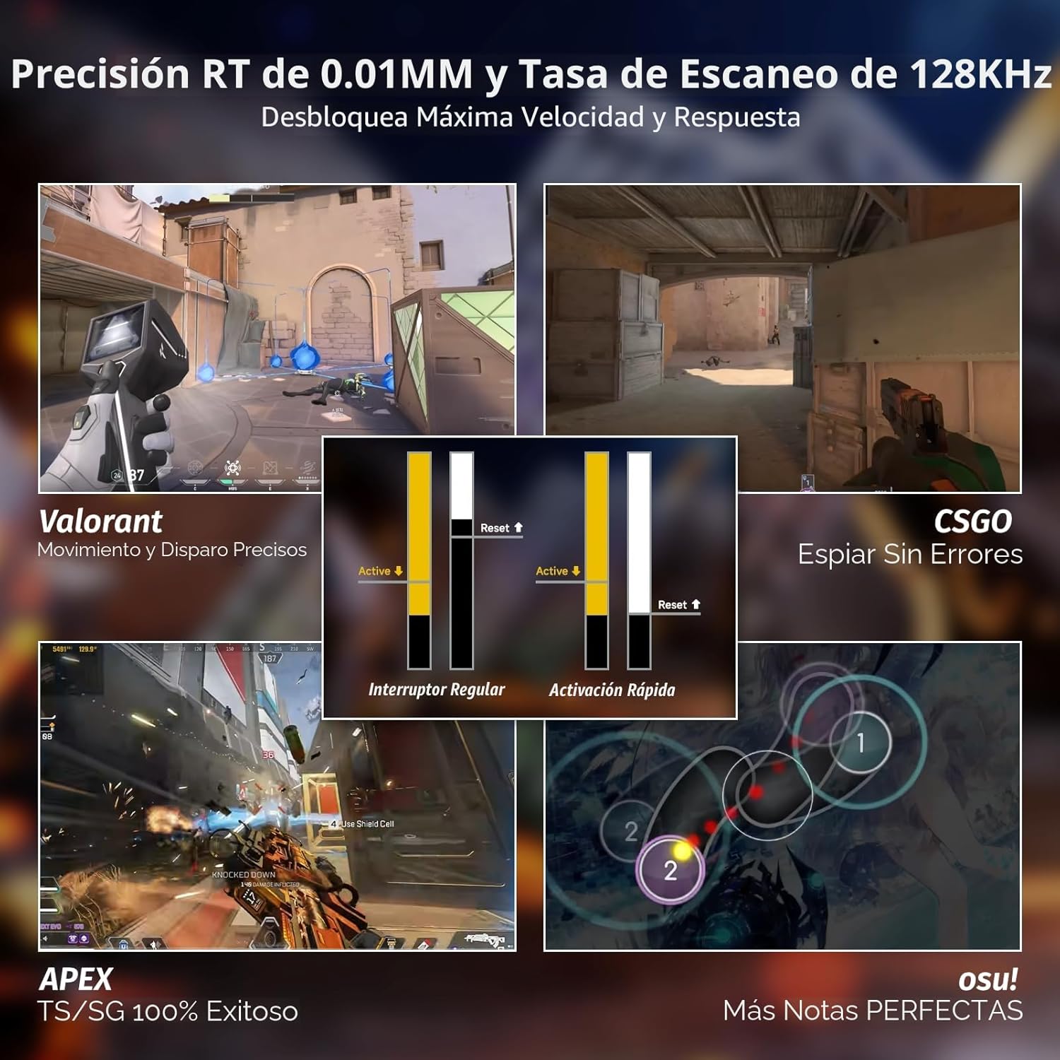 Thumbnail 4 de ATTACK SHARK X68 HE teclado gaming 60% magnético Rapid Trigger 8000 Hz RGB (para PC/Mac)