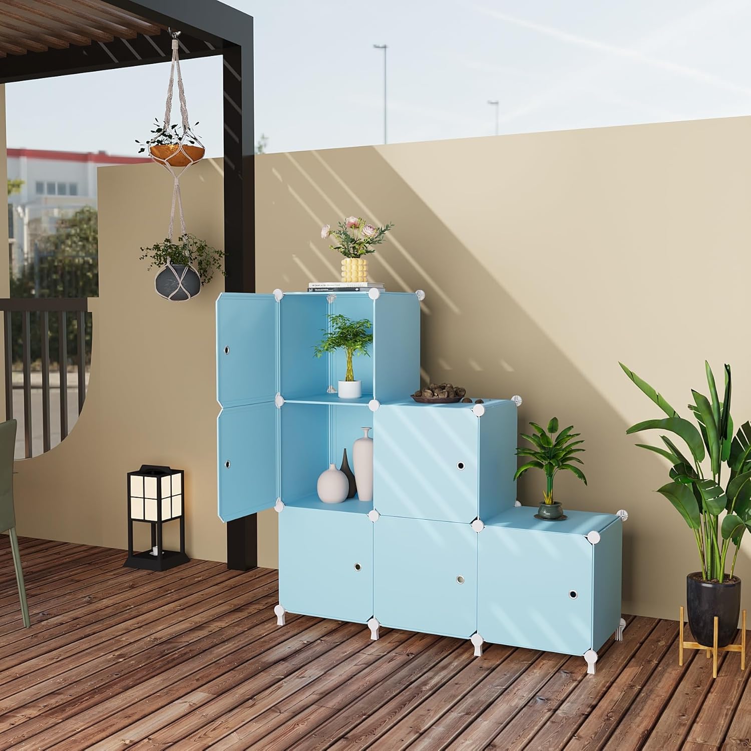 Detalle 2 de ATTDETJL 6-Cube Storage Unit with Doors (ATTSL6001) – Black 30x30x30cm compartments