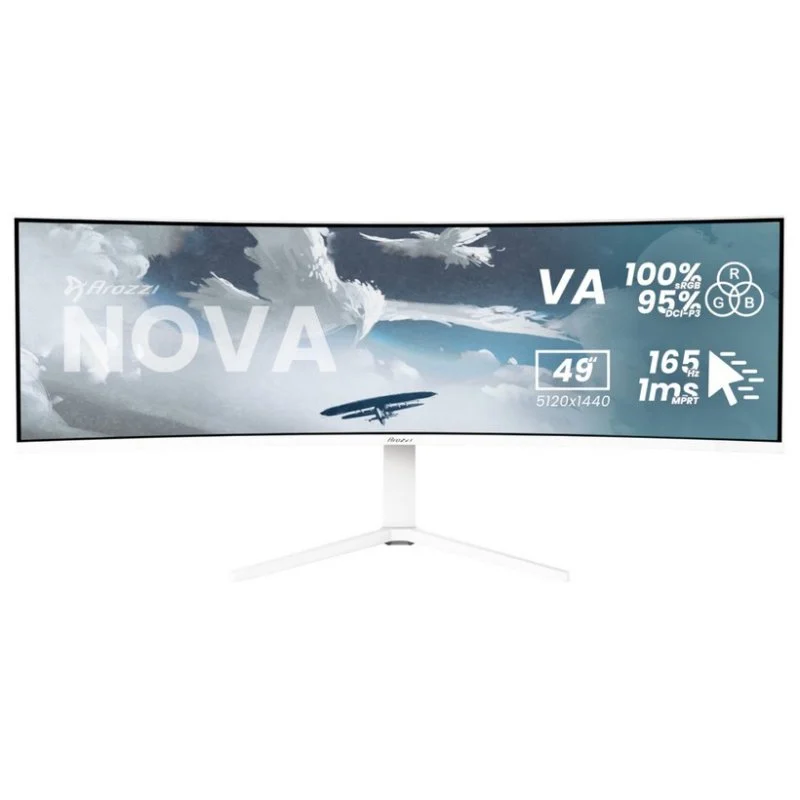 Detalle de Monitor Arozzi Nova 49" Dual QHD 165Hz VA Curvo HDR Altura Ajustable