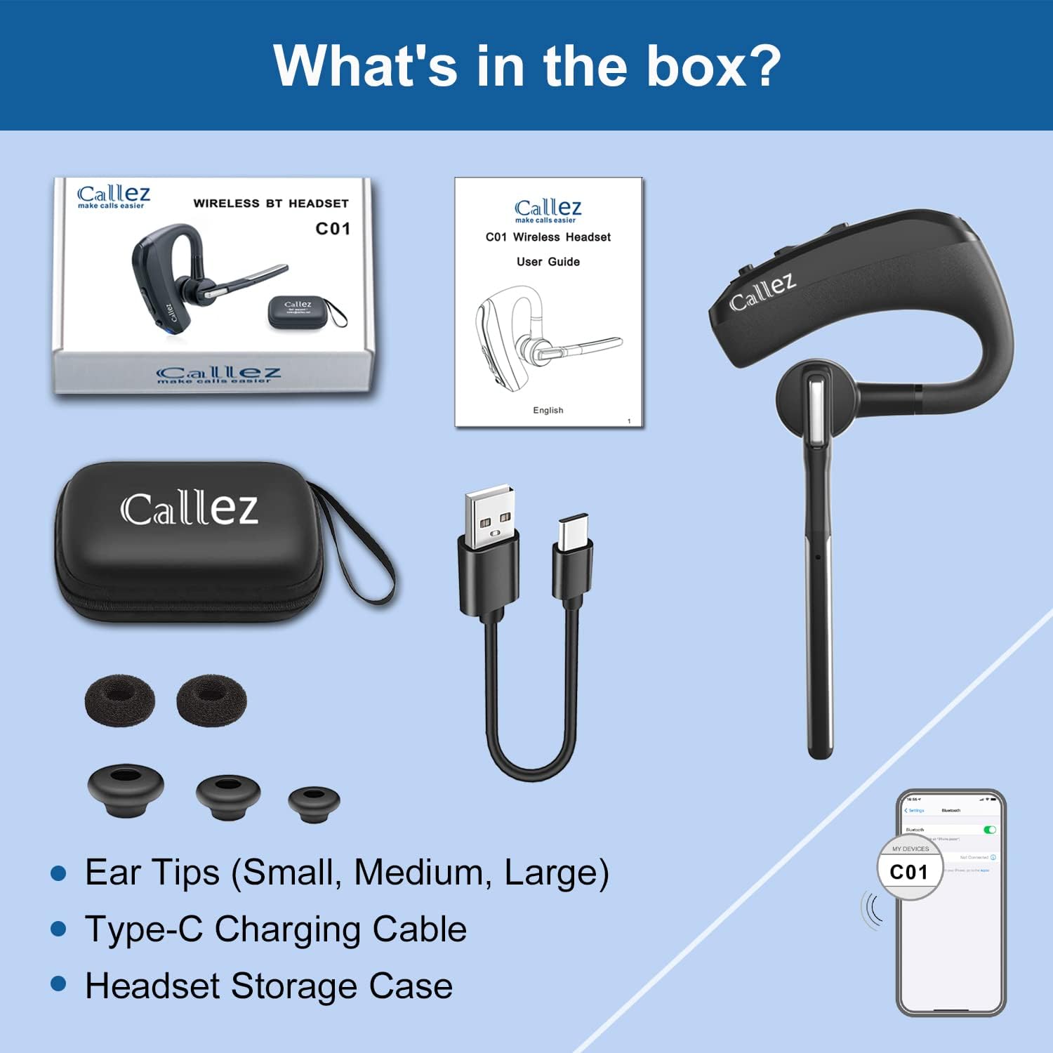 Thumbnail 6 de Callez Bluetooth Headset V5.0 8h