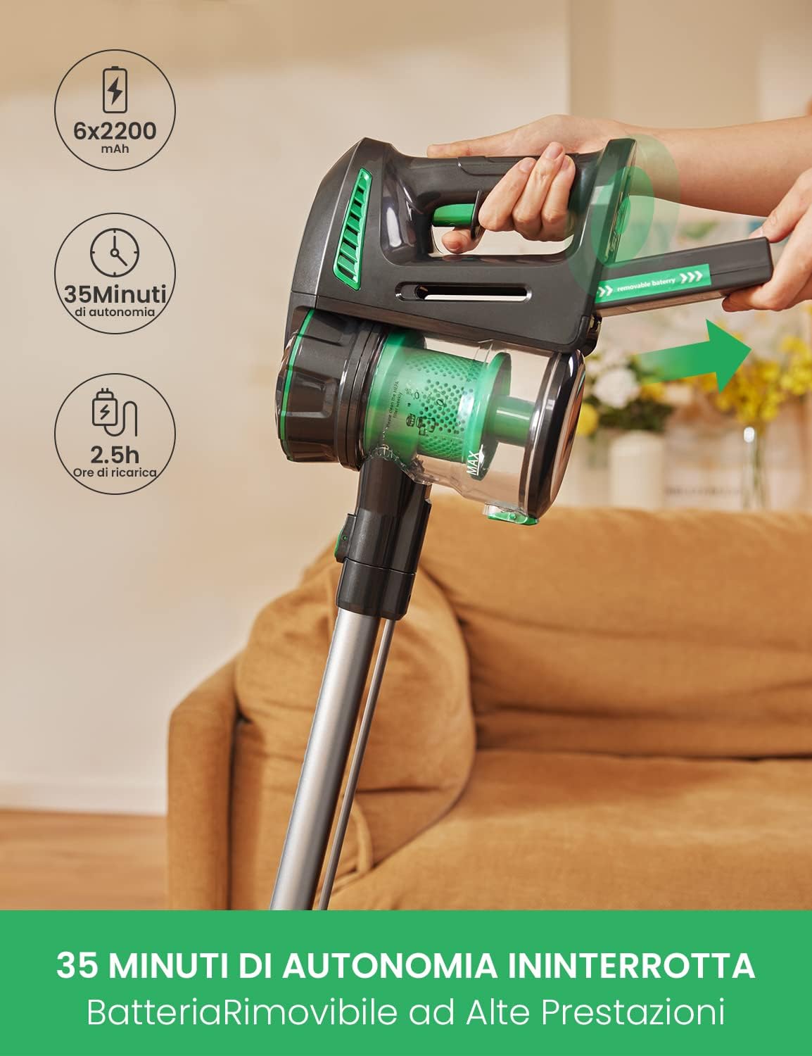 Detalle de Vactidy V8 Aspirapolvere senza fili 4 in 1