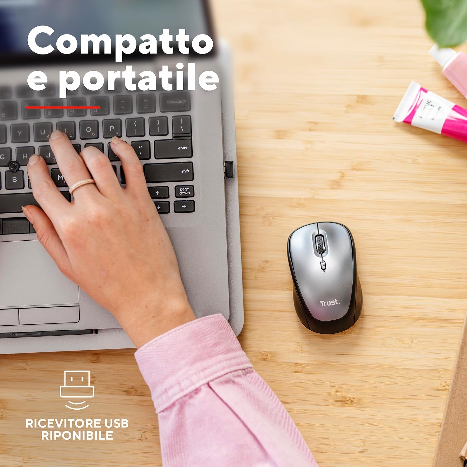 Thumbnail 4 de Trust Mouse Wireless Silenzioso 800-1600 DPI