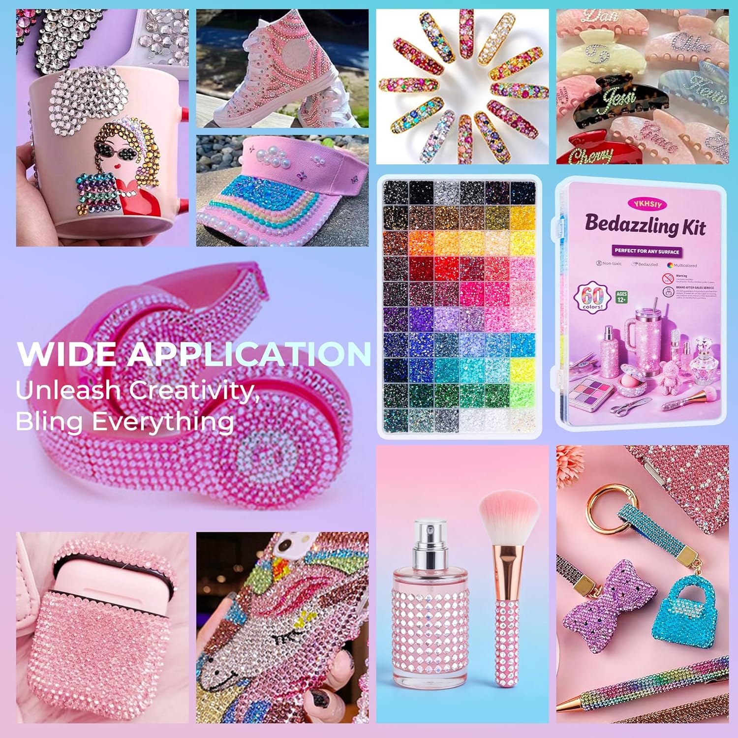 Detalle 2 de Bedazzling Kit 48000Pcs 60 Colors Resin Jelly Rhinestones — All-In-One Bedazzling Set