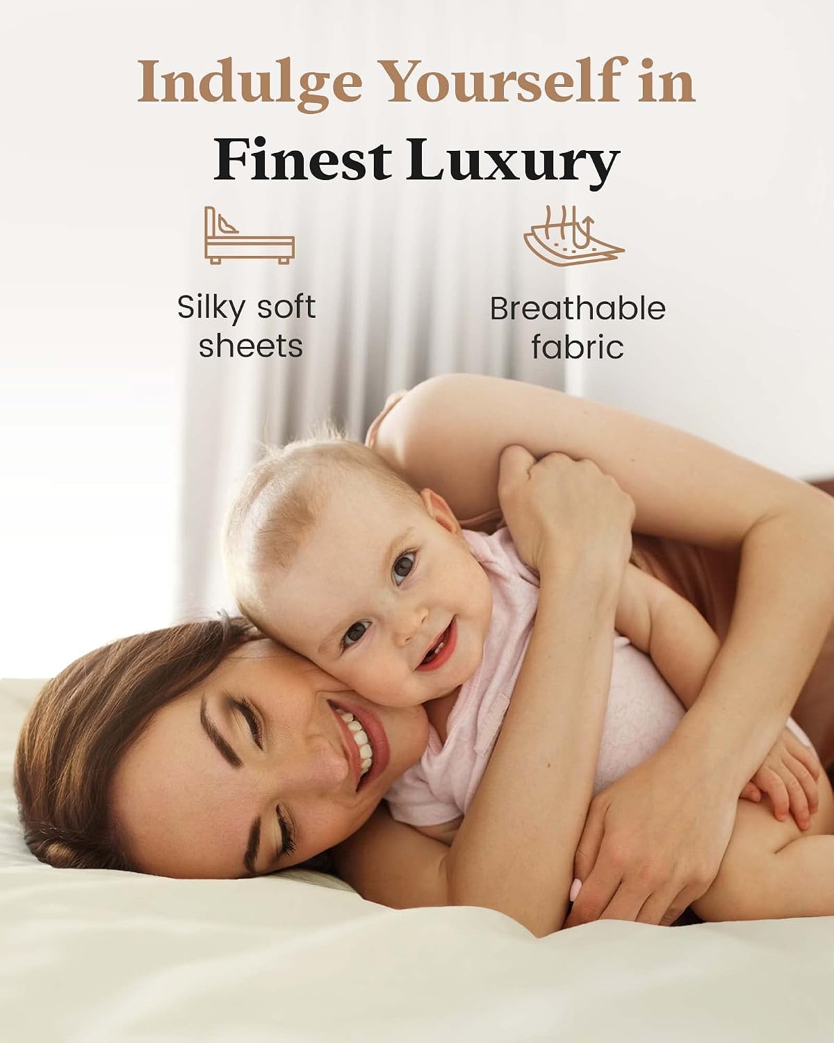 Detalle 2 de Good Sleep Bedding Luxury 100% Egyptian Cotton Super King Fitted Sheet (Ivory) – 1000 Thread Count