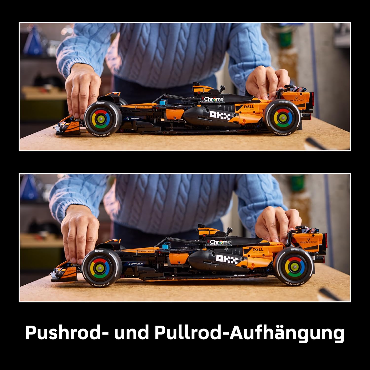 Detalle de LEGO Technic McLaren MCL39 F1 Rennwagen 1:8 – Modellbau für Erwachsene, inkl. V6-Motor, Differenzial & DRS-Aktivierung (42228)