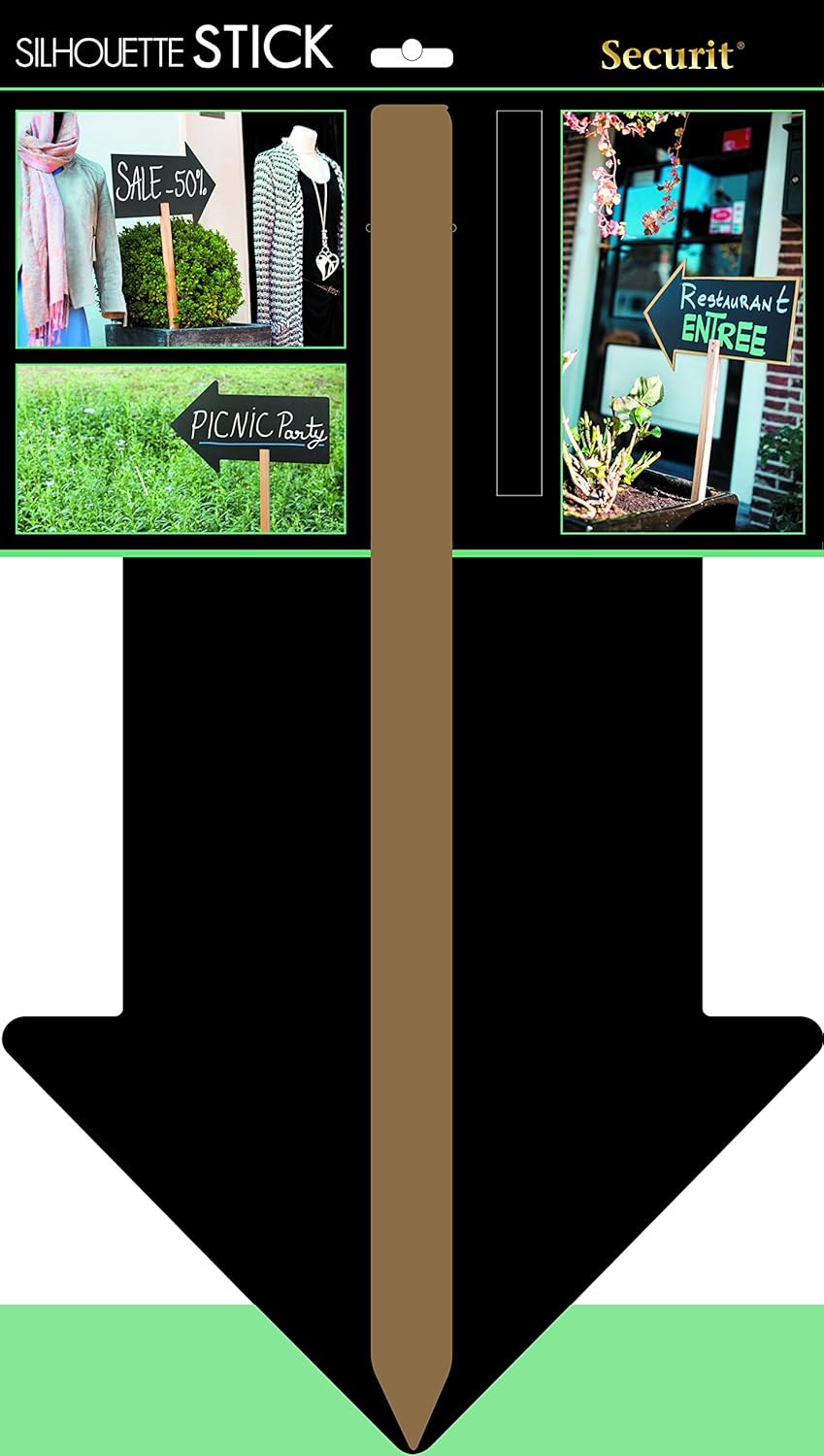 Thumbnail 5 de Securit FBS-Arrow Tableau noir avec marqueur à craie, support en bois
