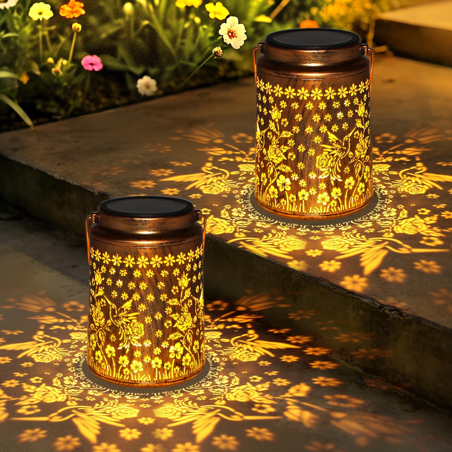 Detalle de 2 Pack Solar Lanterns for Outside